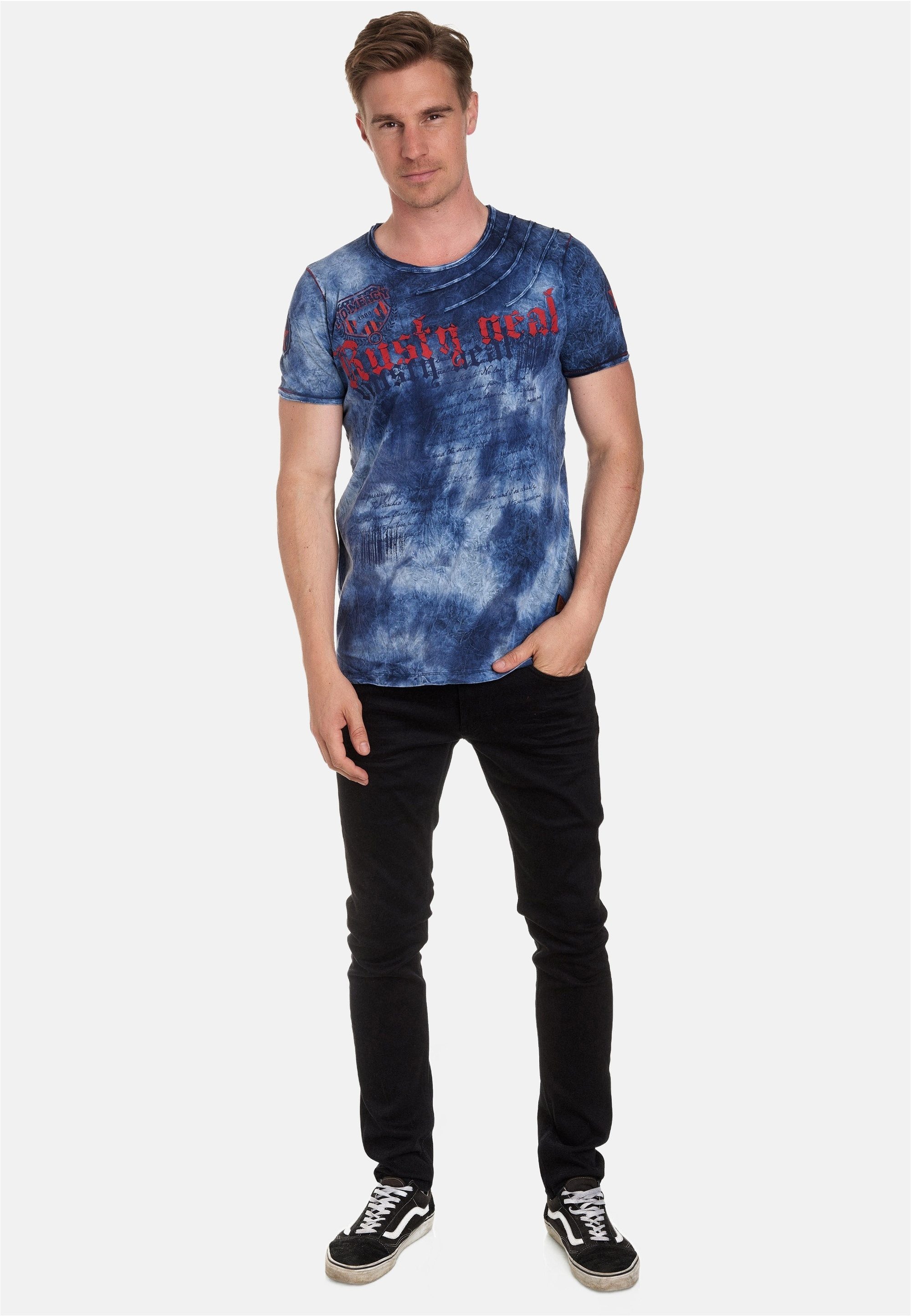 Rusty Neal T-Shirt mit toller Batik-Optik