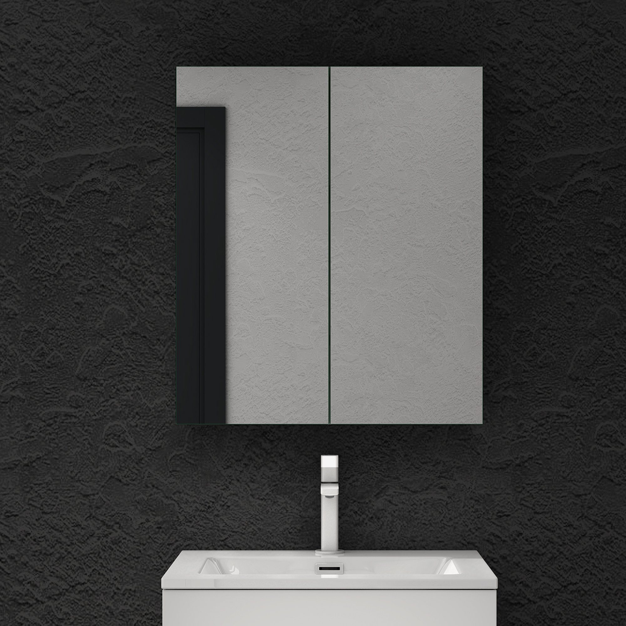 doporro Spiegelschrank Wandschrank Wandspiegel 60/80/100/120x70cm Weiß/Anth günstig online kaufen