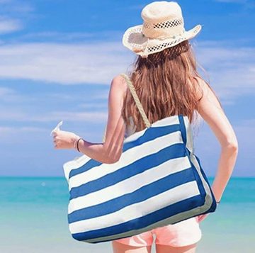 Henreal Strandtasche Grosse Strandtasche XXL Familie, Wasserdicht Badetasche,Strandtasche, Strandtasche mit Reißverschluss Groß Schwimmbad Tasche