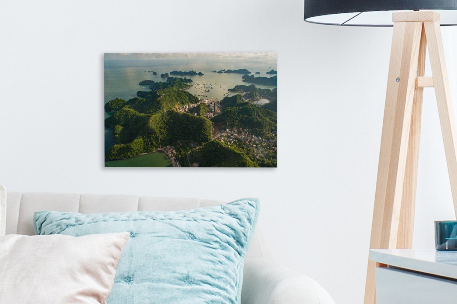 Aufhängefertig, des OneMillionCanvasses® Thailand, Ein Luftbild St), Phong cm in Leinwandbild 30x20 Nam (1 Wanddeko, Wandbild Nationalparks Leinwandbilder,