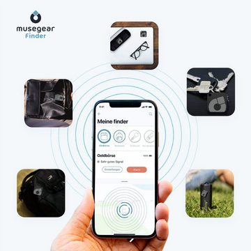 musegear Bluetooth®-Sender Wiederaufladbarer Schlüsselfinder mit Bluetooth App aus Deutschland, Zubehör für iOS/ Android Handys