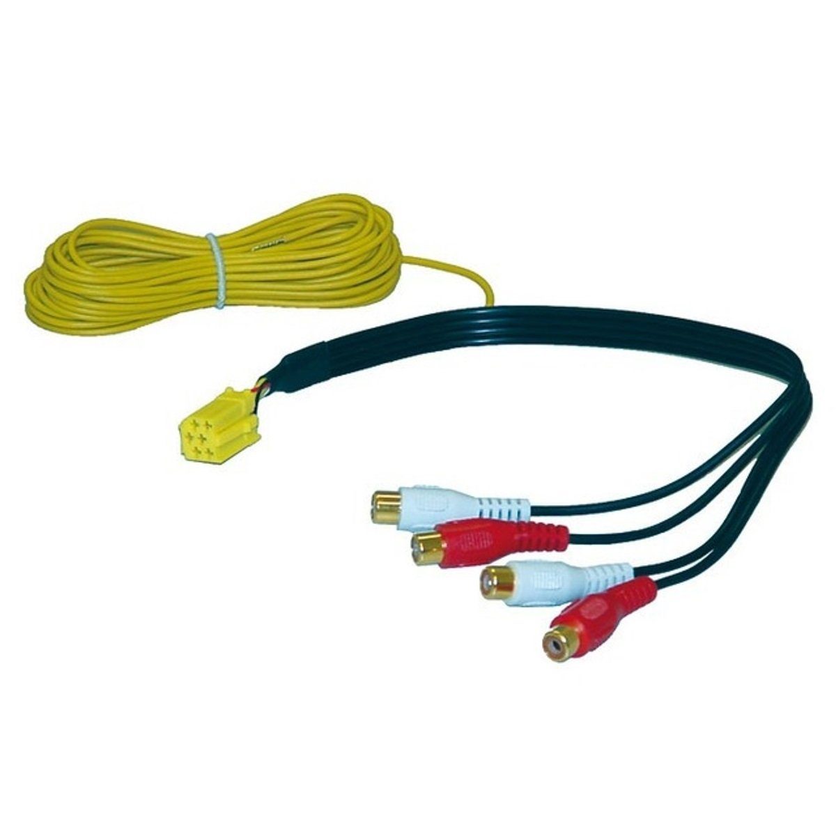 AIV Car HiFi Line-Out Adapter Kabel Audio- & Video-Kabel, Mini-ISO, Cinch,  Mini-ISO 20-polig Stecker auf 4-Kanal Cinch für Auto-Radio, mit  Remote-Leitung