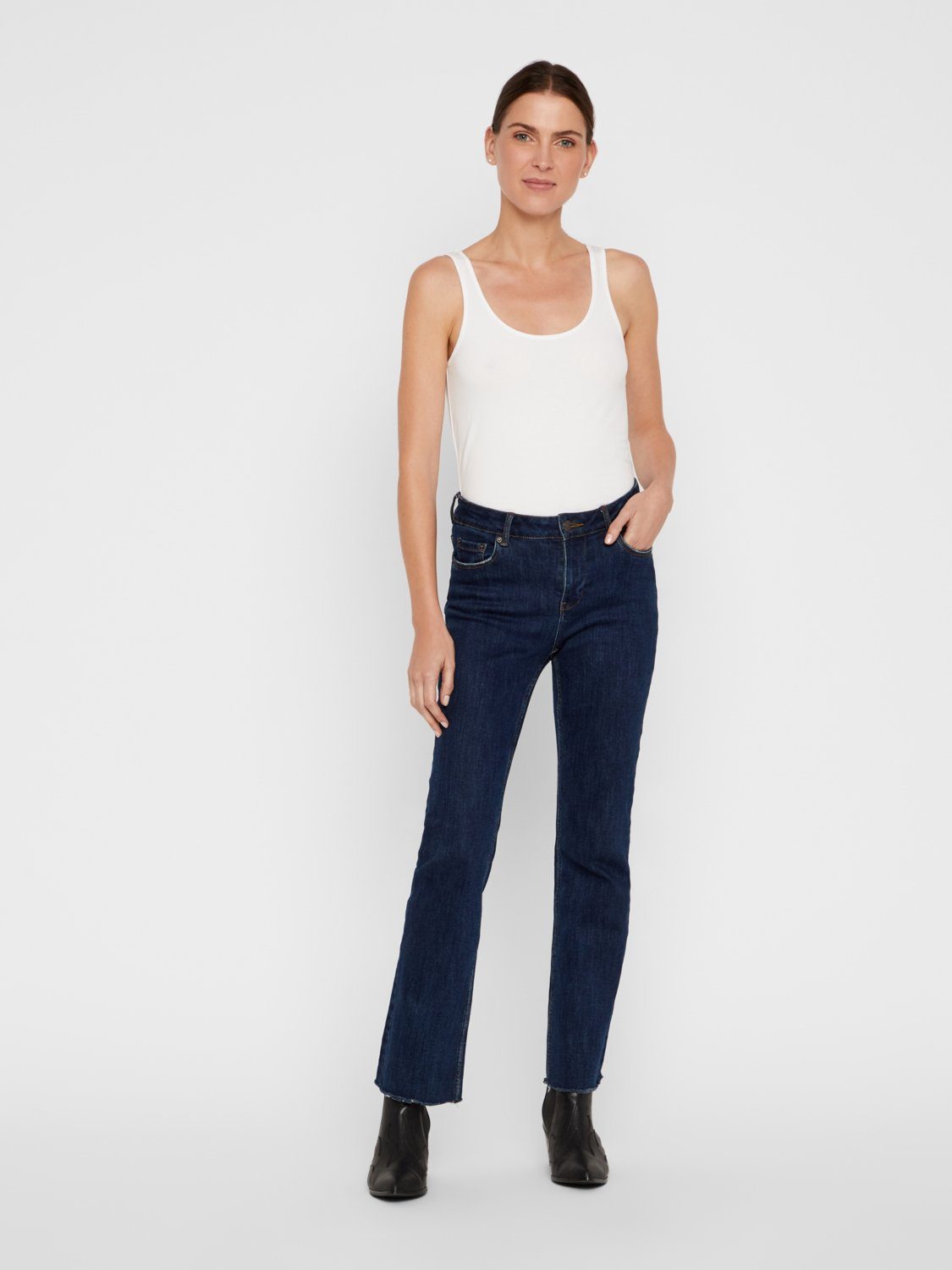 Vero Moda Tanktop Long Tank Top (3-tlg) (3 Stück) lang, elastische Baumwollqualität