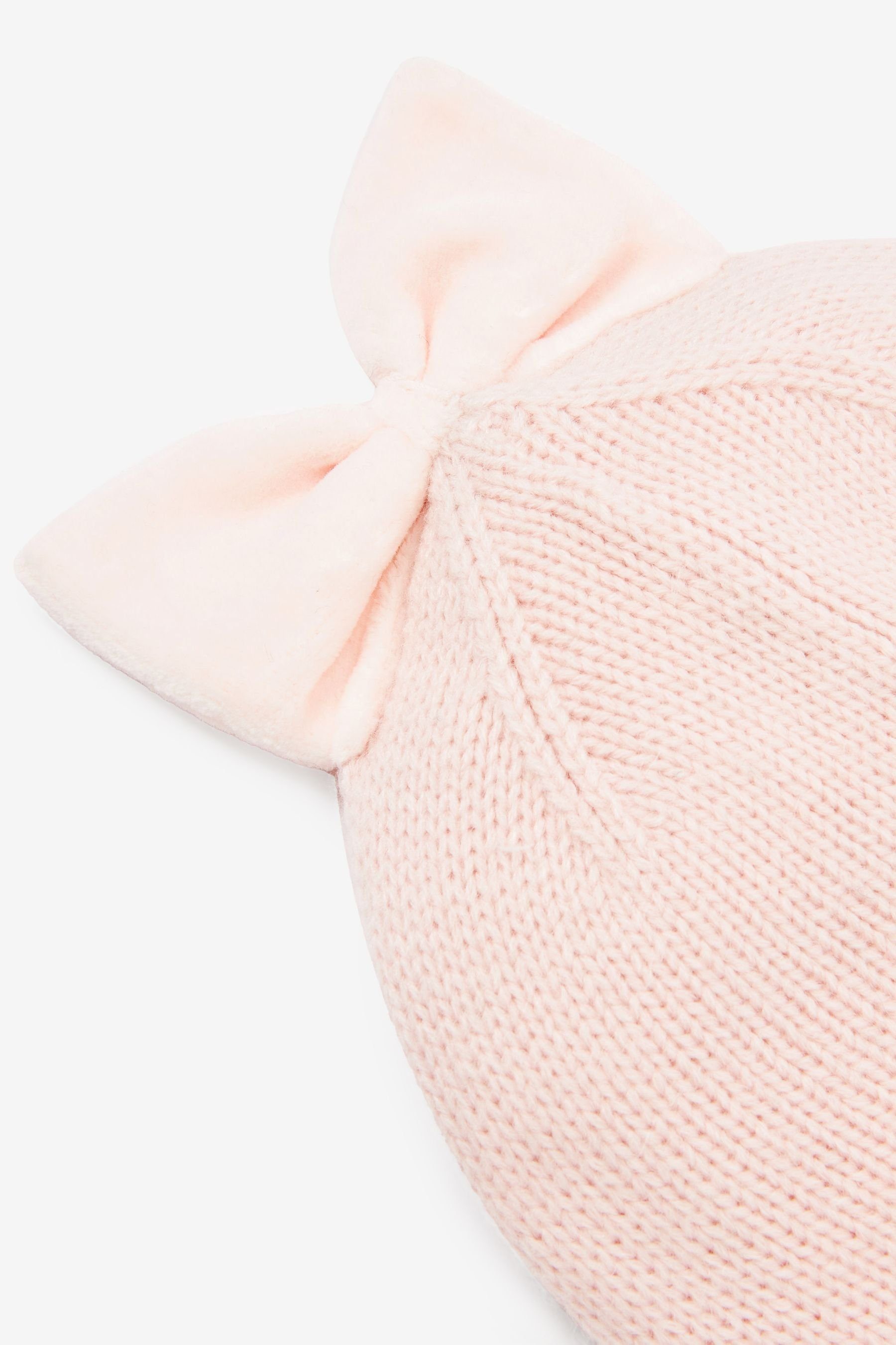 Next Erstlingsmütze Baby-Mütze (1-St) Samtschleife aus Pale Pink
