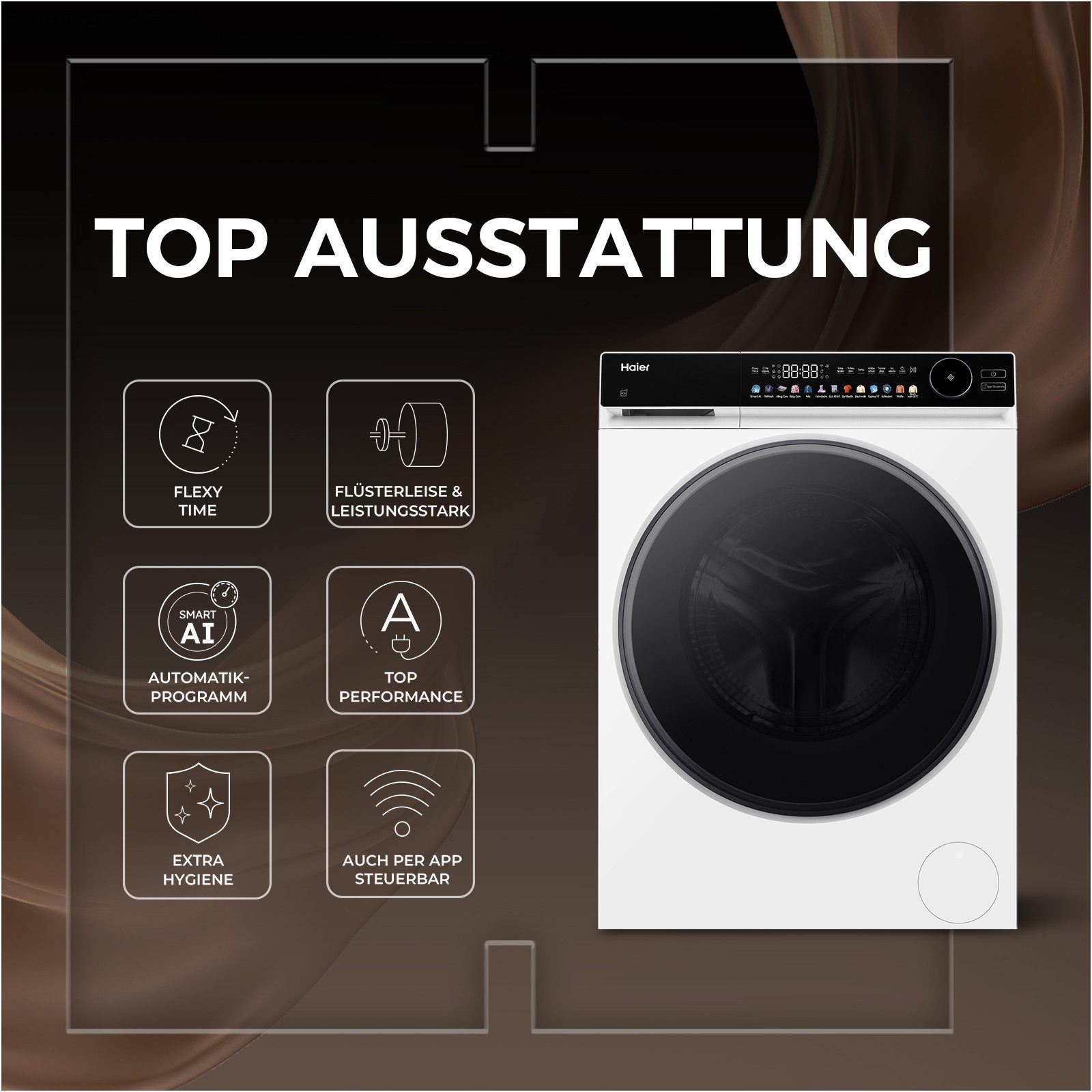 Haier Waschmaschine G7 Serie HW90-B14667TU1, 9 kg, 1400 U/min, Flüsterleiser Direct Motion Motor