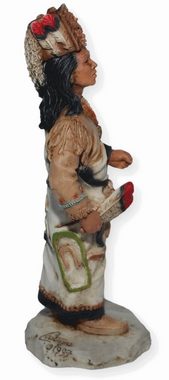 Castagna Dekofigur Native American Figur Seattle Häuptling Duwamish H 17 cm mit Kopfschmuck und Feder Dekofigur Castagna