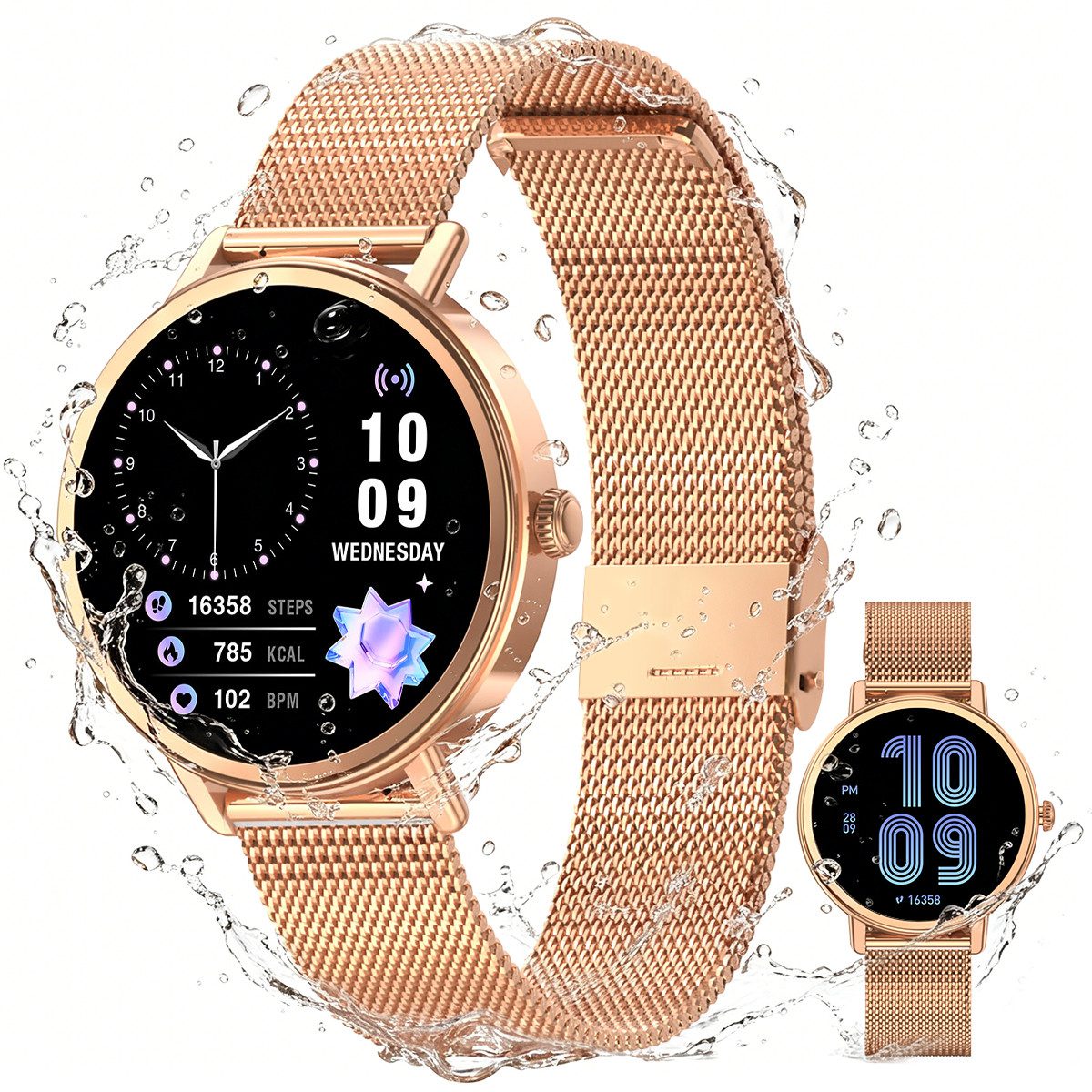 blackview X30-1,26" Display, Bluetooth-Anrufe, 100+ Sportmodi Smartwatch, 1,26" Display, 360x360, KI-Sprachassistent, 100+ Sportmodi