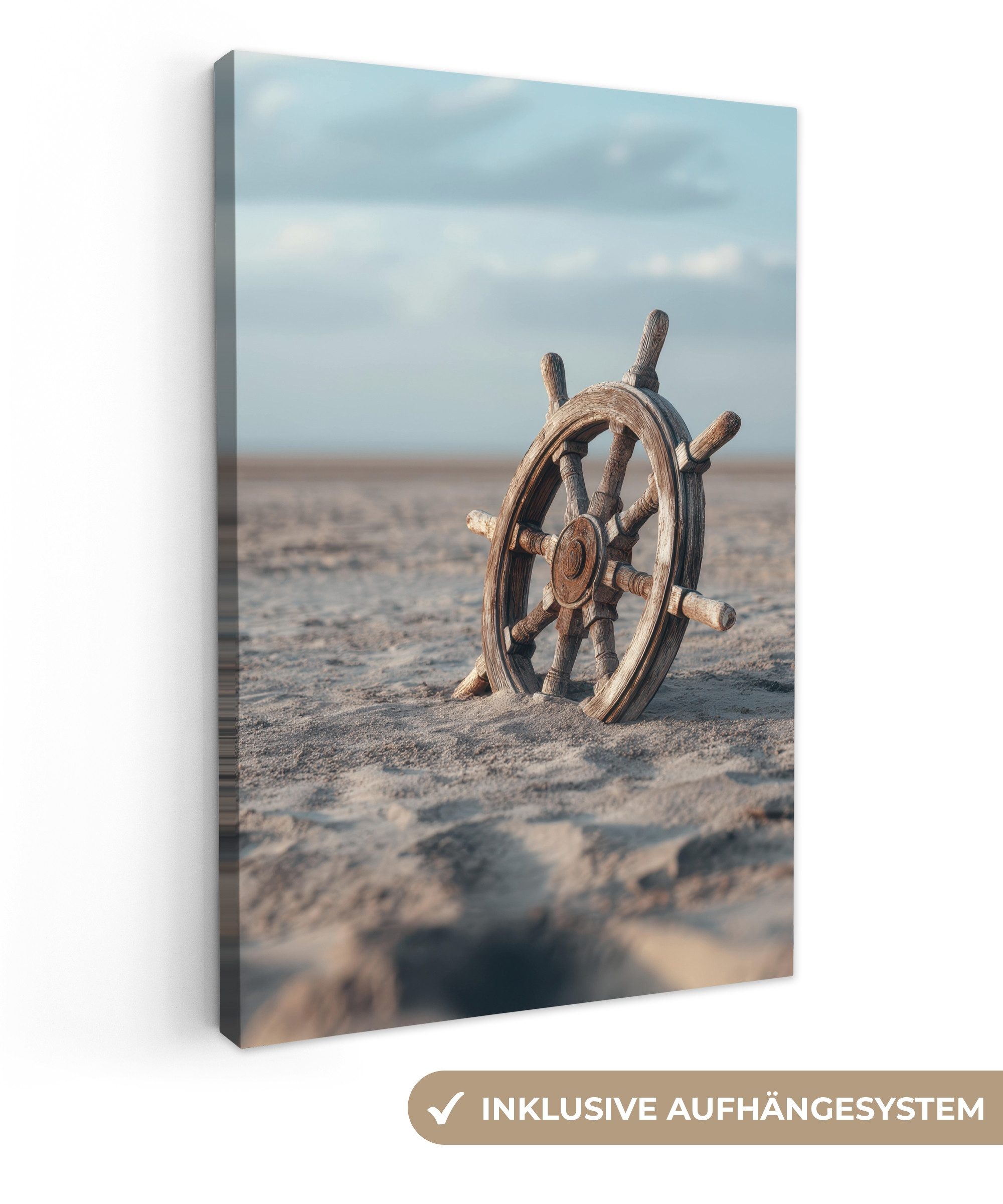 OneMillionCanvasses® Leinwandbild Schiffslenker - Holz - günstig online kaufen