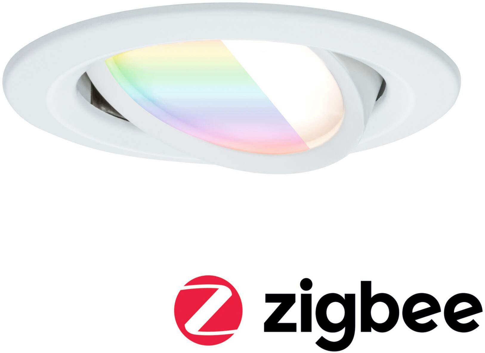 Paulmann LED Einbauleuchte LED Einbauleuchte Nova Coin rund 84mm 50°, LED fest integriert, Tageslichtweiß, Memoryfunktion, Farbwechsler, Farbsteuerung, Dimmer, Smart Home