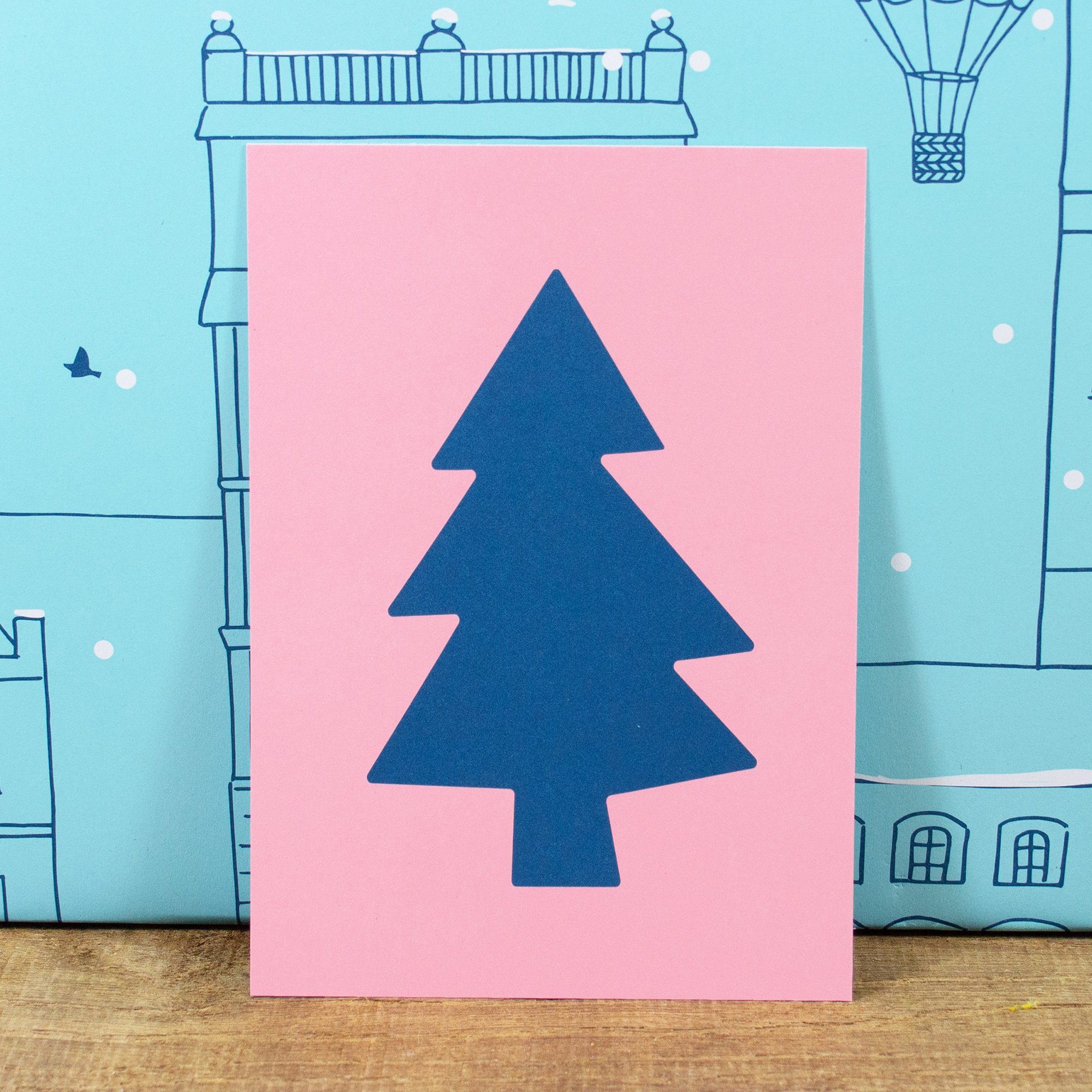 Bow & Hummingbird Postkarte Postkarte Christmas Tree