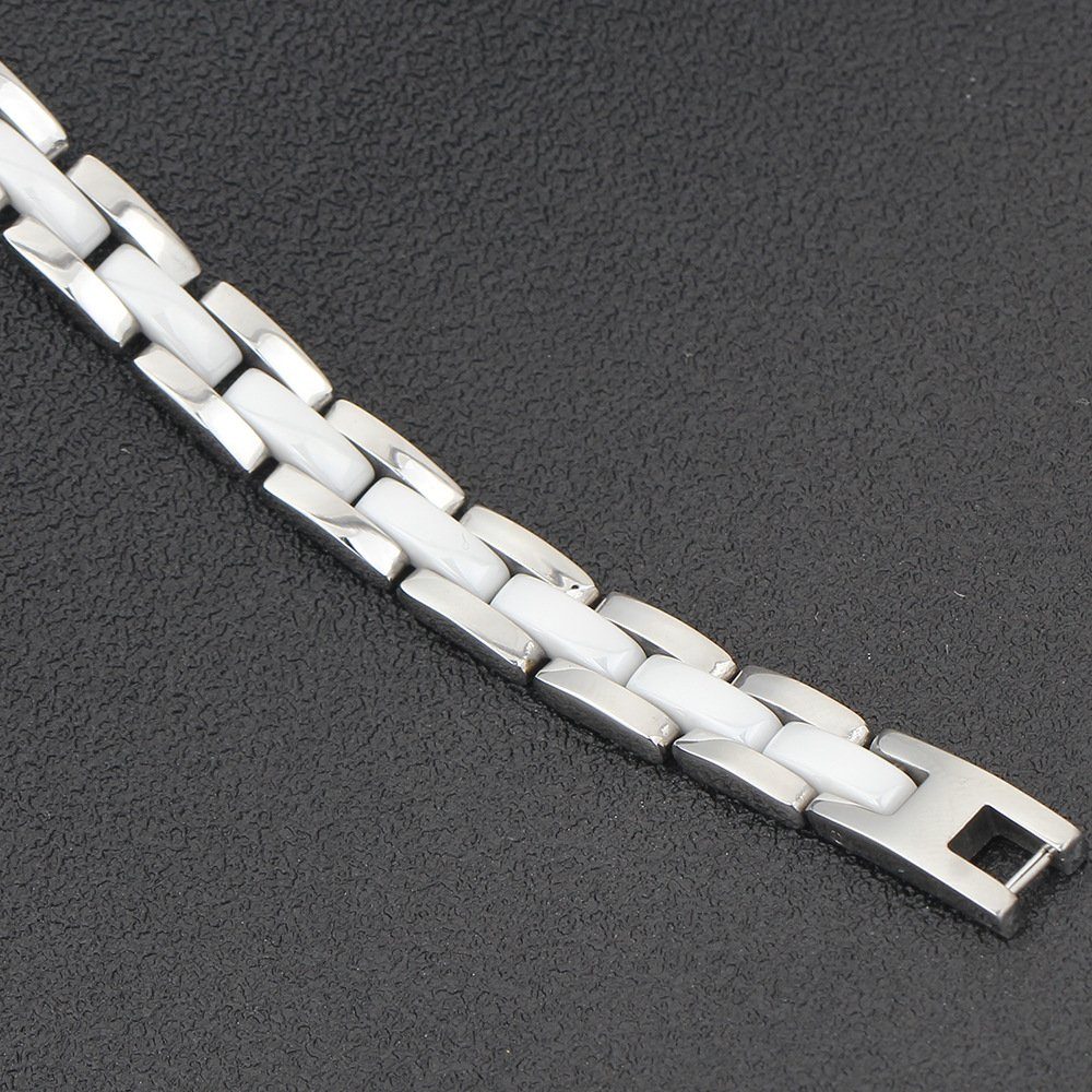 Damen Vintage-Armband Gliederarmband Edelstahl Link Gliederarmband, Keramik,Rechteck Haiaveng Armband