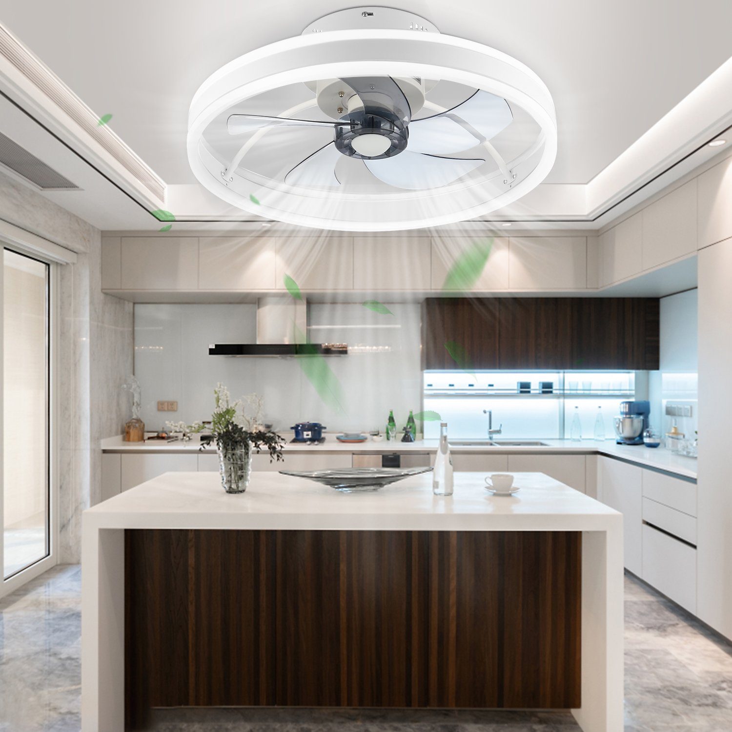 LETGOSPT Deckenleuchte Deckenventilator mit Lampe, 50W günstig online kaufen