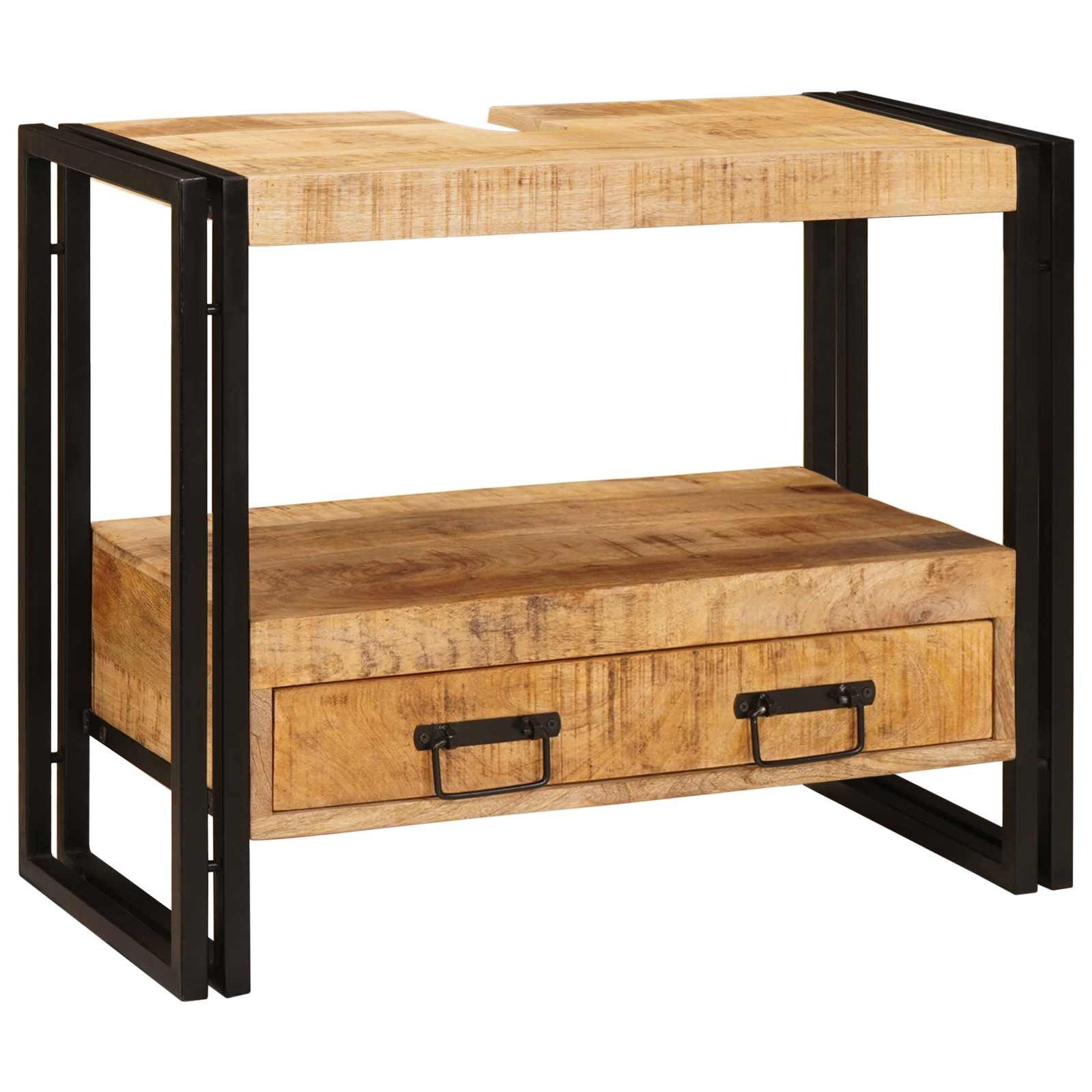 vidaXL Badezimmerspiegelschrank Waschtischunterschrank Braun 71 x 33 x 58 cm Massivholz (1-St)