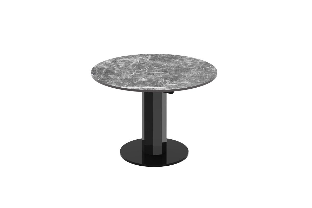 HES-111 - Marmor Hochglanz designimpex Tisch ausziehbar 100-148cm Design oval Hochglanz rund dunkel Schwarz Esstisch Esstisch