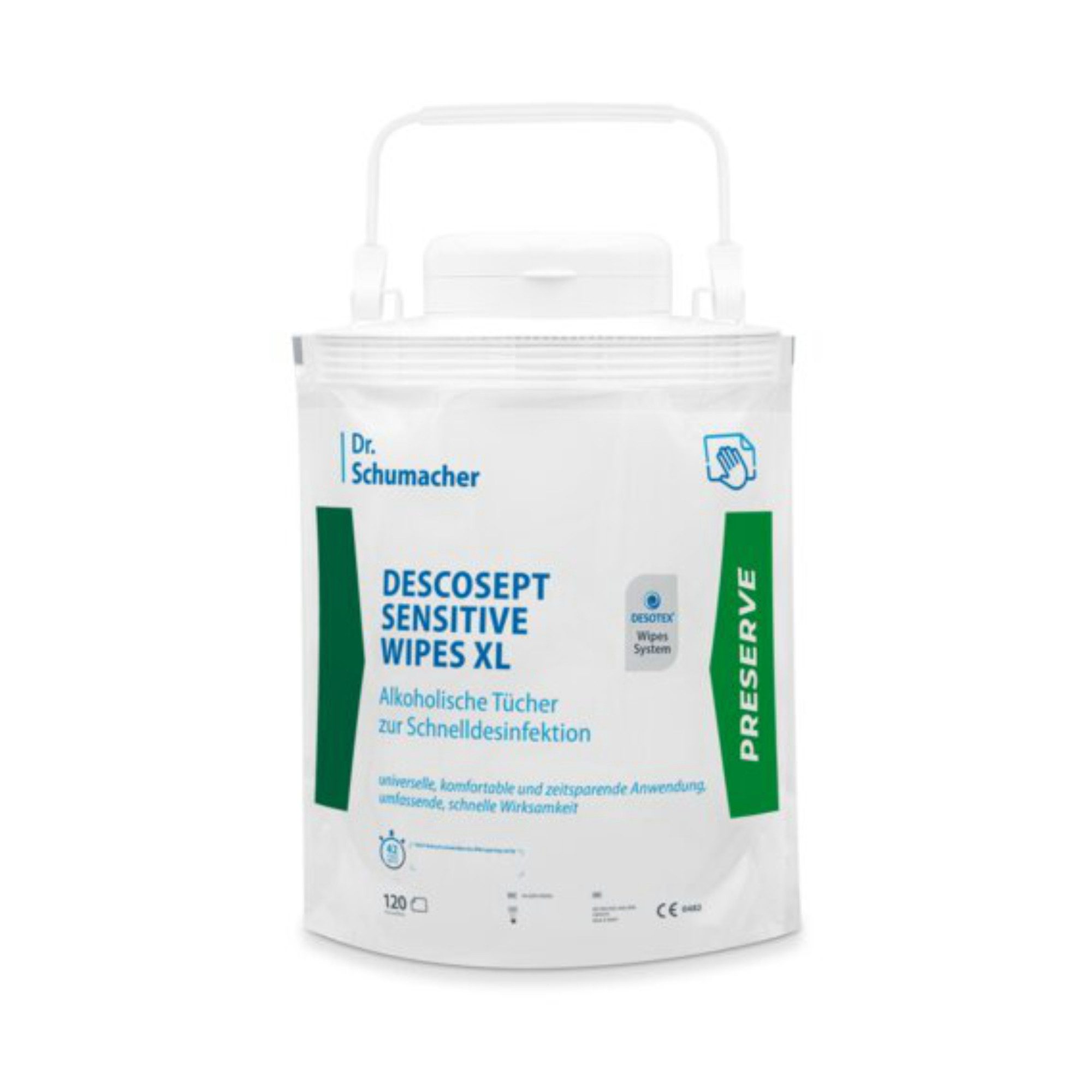Dr. Schumacher DESCOSEPT SENSITIVE WIPES - Flächdendeisinfektionstücher Reinigungstücher (120-tlg)