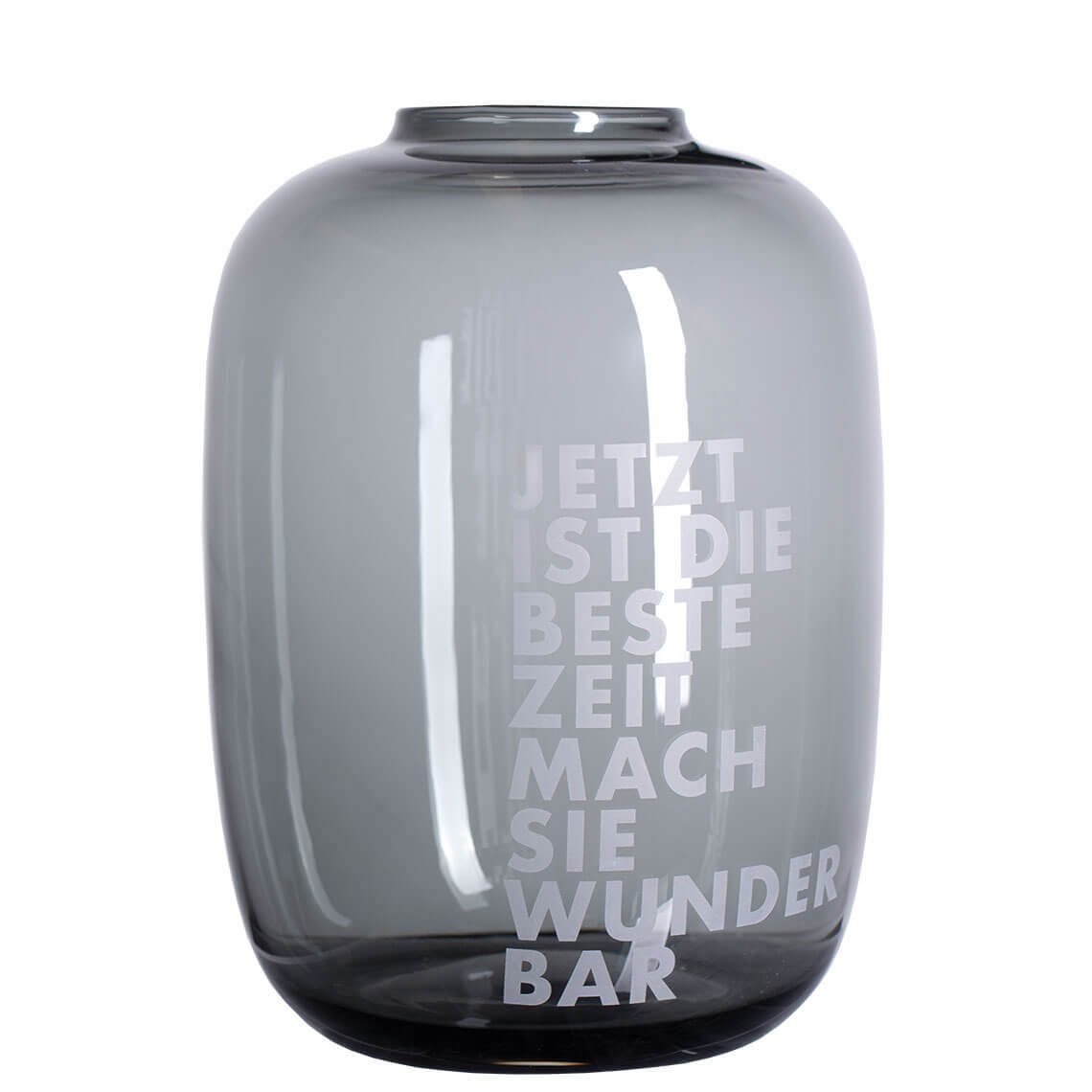 Räder Design Dekovase Raum und Zeit. Glasvase "Jetzt ist die beste Zeit"