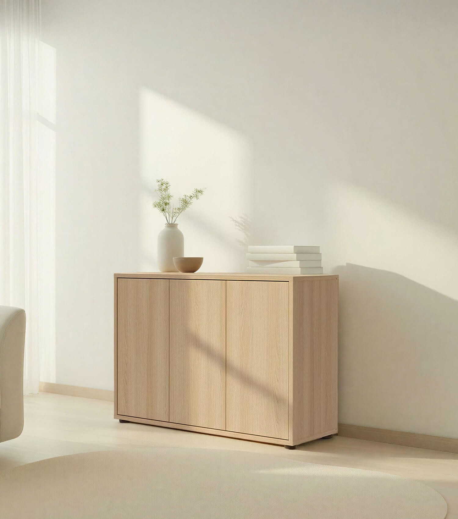 mokebo Sideboard Die Horizontale, Wohnzimmerschrank, Kommode, Beistellschrank, Anrichte in Eiche