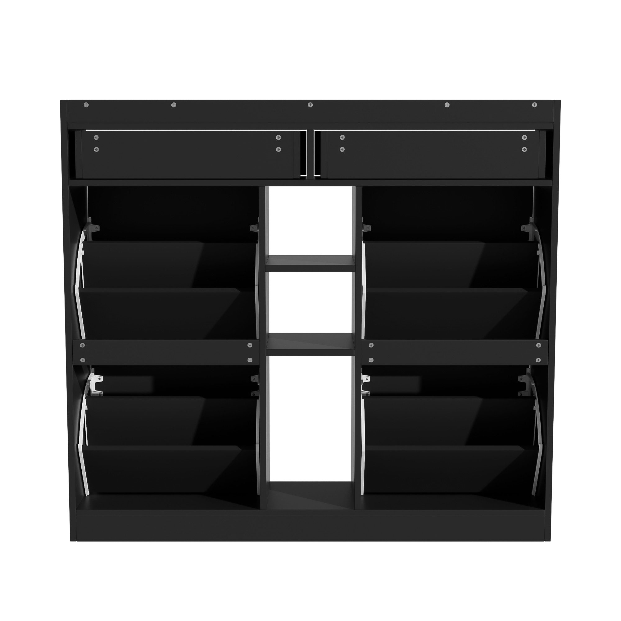 Flieks Schuhschrank mit 4 Klappen, 2 Schubladen und 3 offenen Fächern (1-St günstig online kaufen