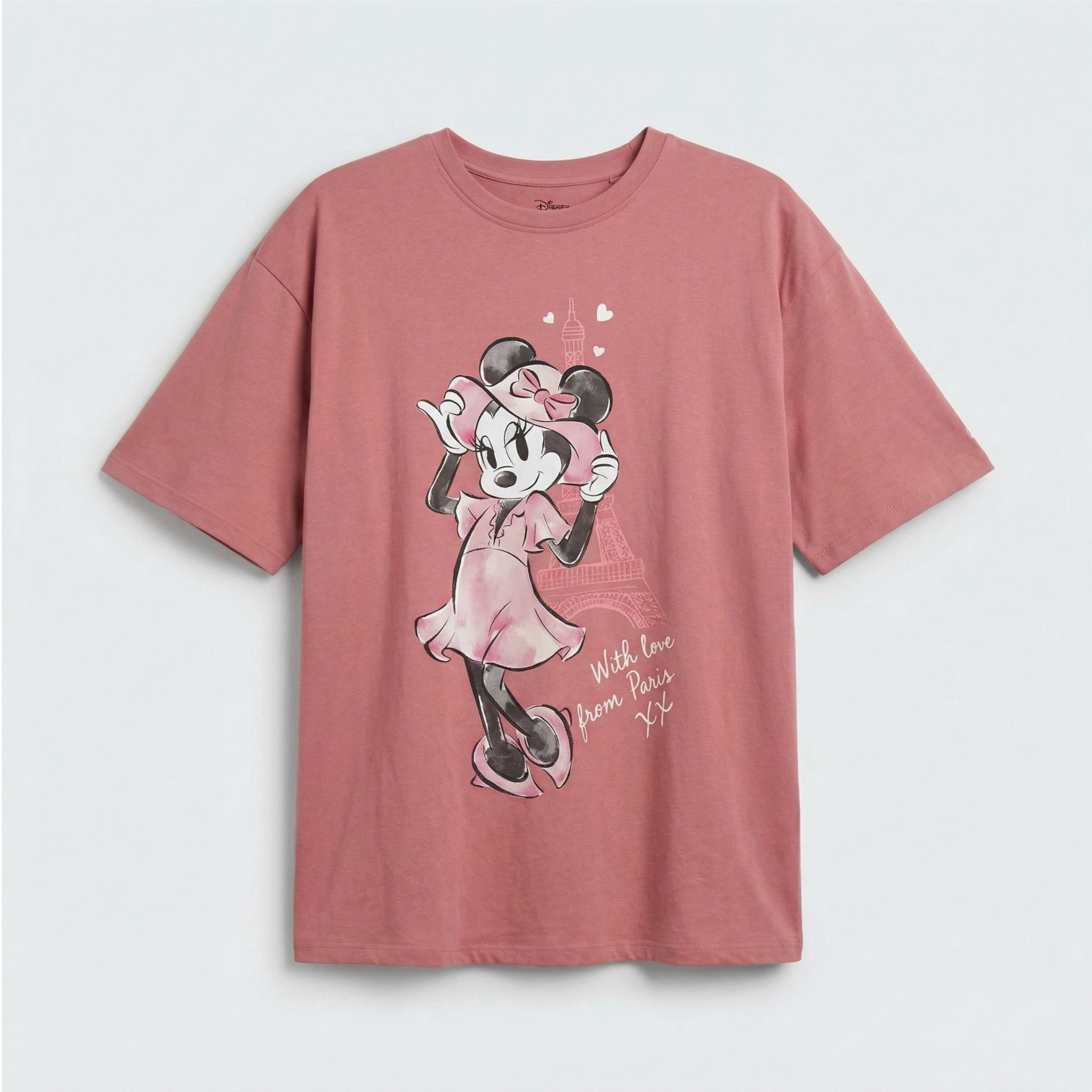 Disney Pyjamaoberteil Disney Minnie Maus Damen kurzarm Schlafshirt S-XL 100% Baumwolle