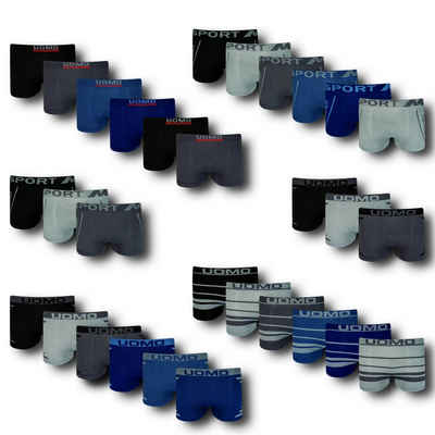 TEXEMP Boxershorts 5 bis 20 Herren Boxershorts Retroshorts Microfaser Unterhose Unterwäsche Seamless Trunks Shorts M/L XL/XXL (Packung, 10-St) Robust & Langlebig