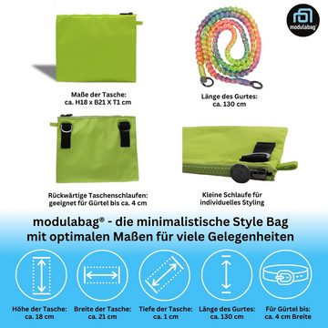 modulabag Umhängetasche modulabag® Minitasche mit geflochtenem Gurt - in verschiedenen Farben, Reißverschluss