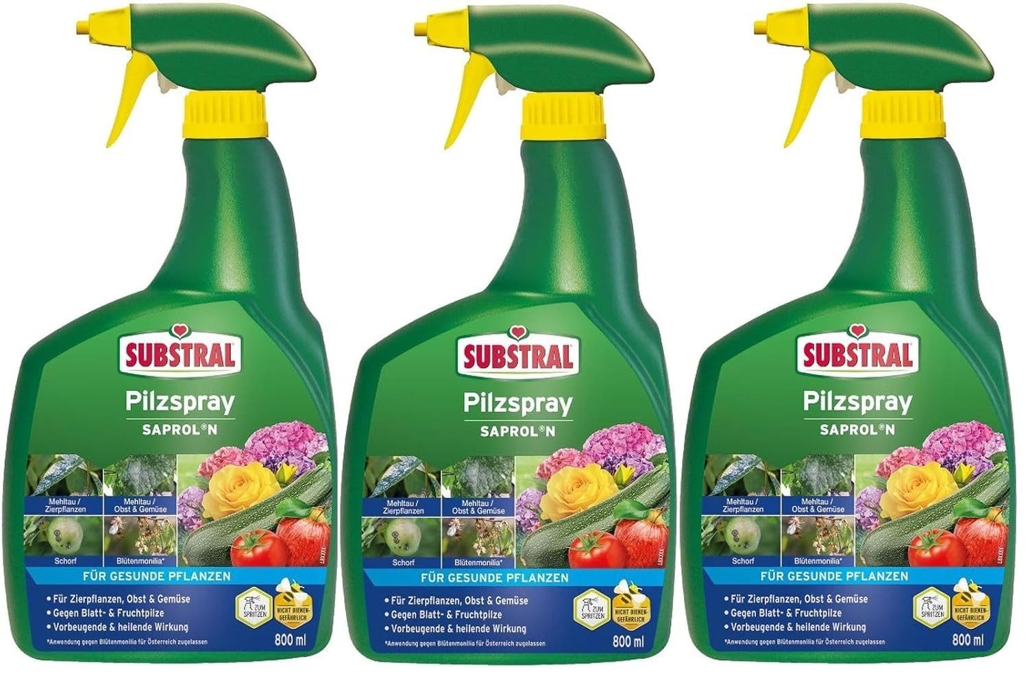 Substral Pflanzen-Pilzfrei Substral Pilzfrei Saprol N - anwendungsfertiges Fungizid 3 x 800 ml