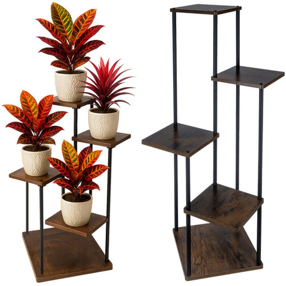 Ruhhy Standregal Dekoregal Blumenständer Standregal, Spar-Set 1-tlg., Konstruktion trägt bis zu 75 kg (unten 25 kg, übrige je 12,5 kg)