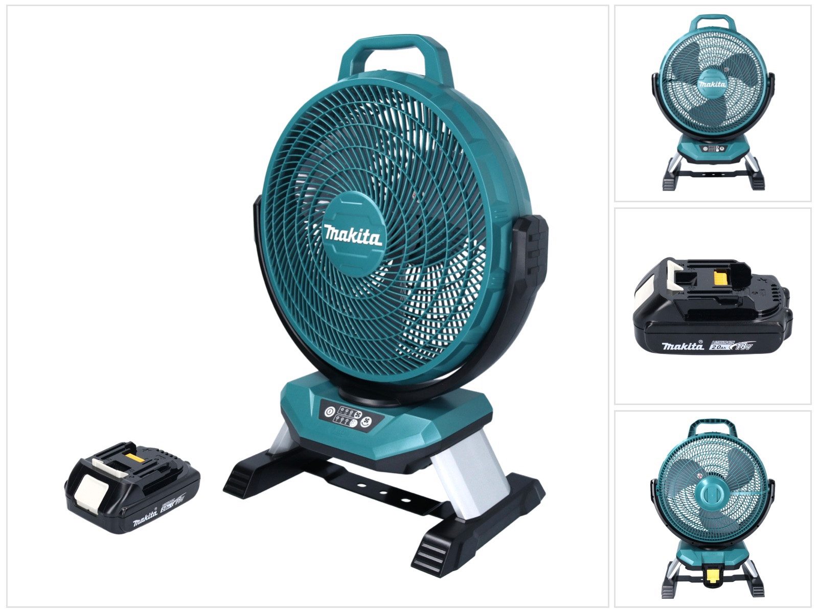 Makita Akku-Standventilator DCF 301 A1 Akku Ventilator Lüfter 18 V 33 cm + 1x Akku 2,0 Ah - ohne