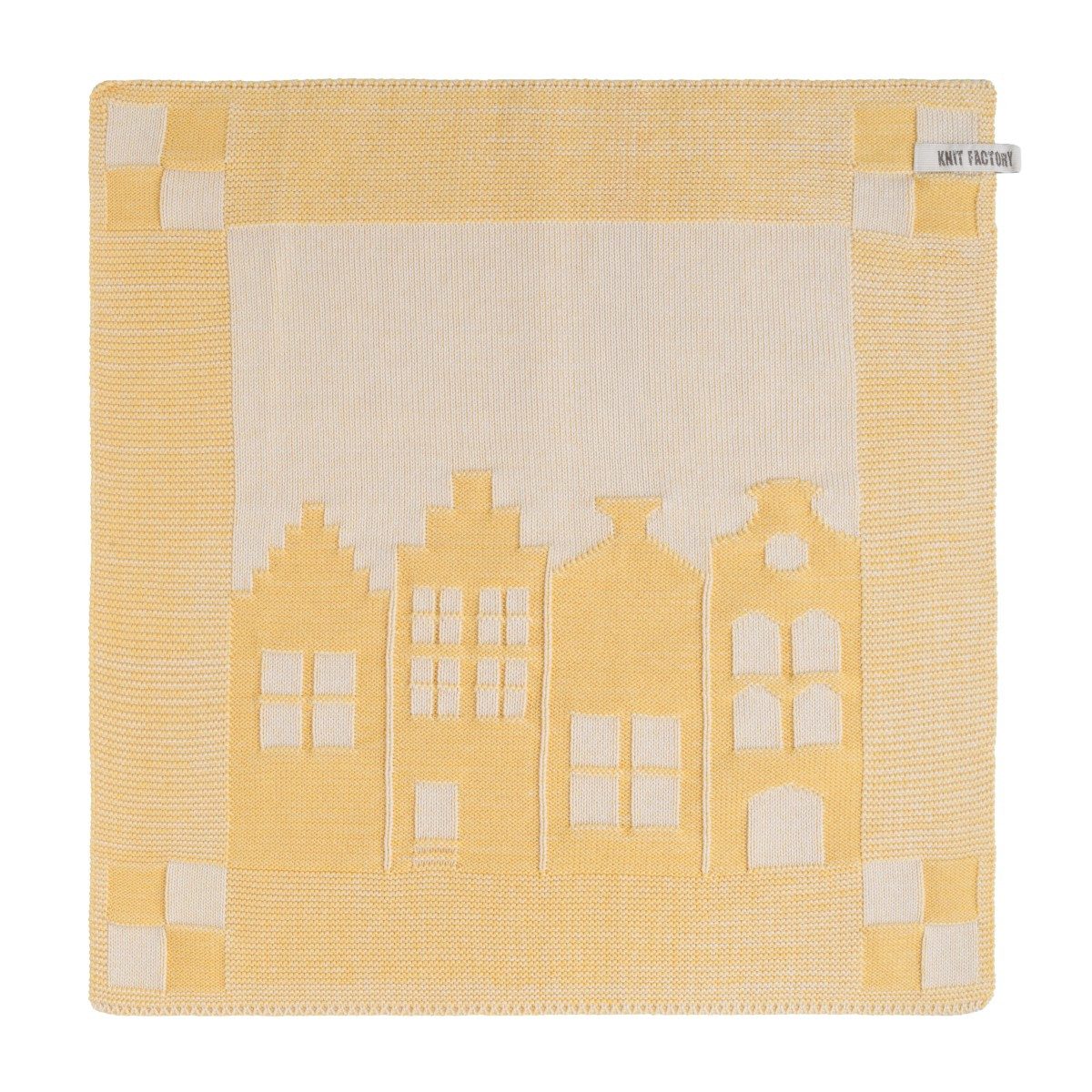 Knit Factory Geschirrtuch House Ecru Gold Beige;Gold 50x50 cm, (Spar-Set, 1-tlg., 1 x Küchentuch House Ecru/Gold), Holland, Modell House