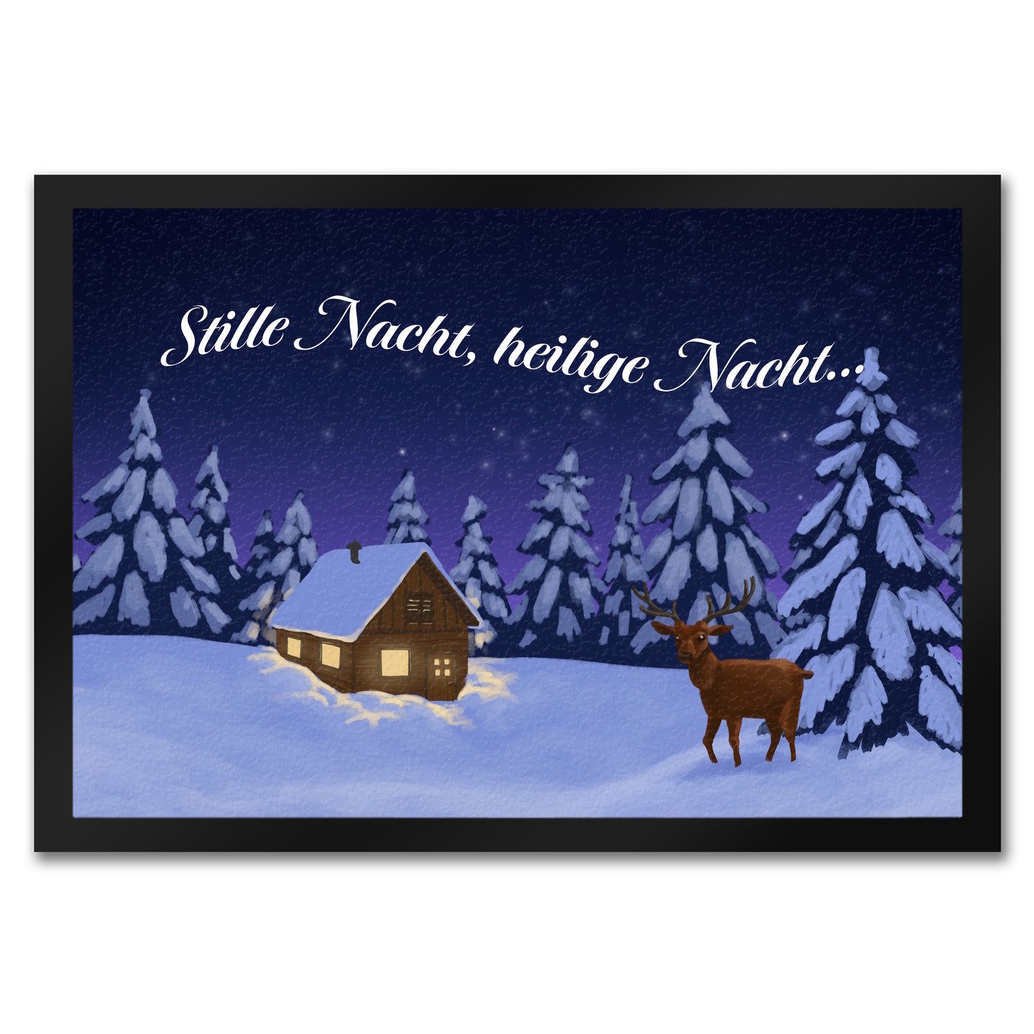 speecheese Fußmatte Schöne Winterlandschaft bei Nacht Fußmatte in 35x50 cm günstig online kaufen