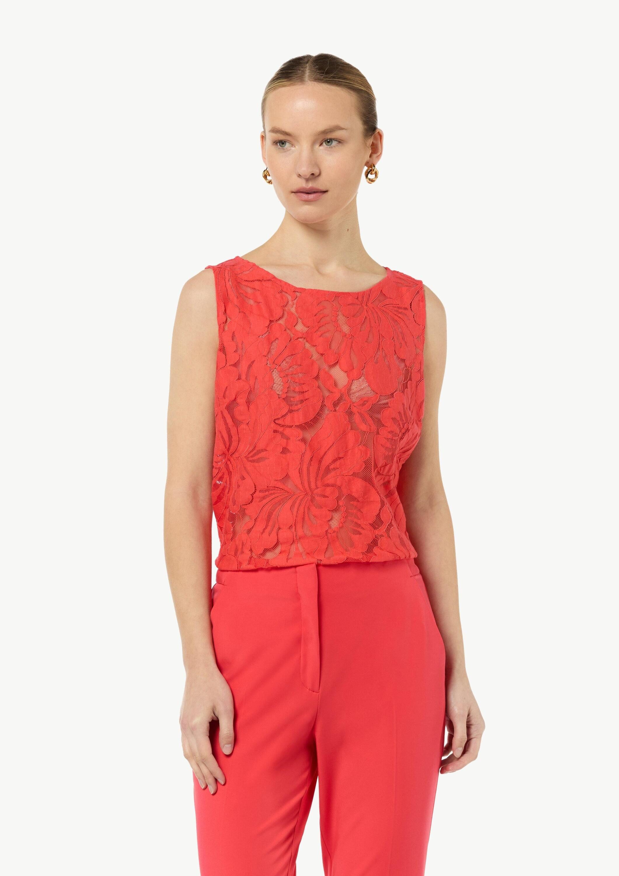 comma Blusentop Bluse Spitzentop aus Baumwollmix günstig online kaufen