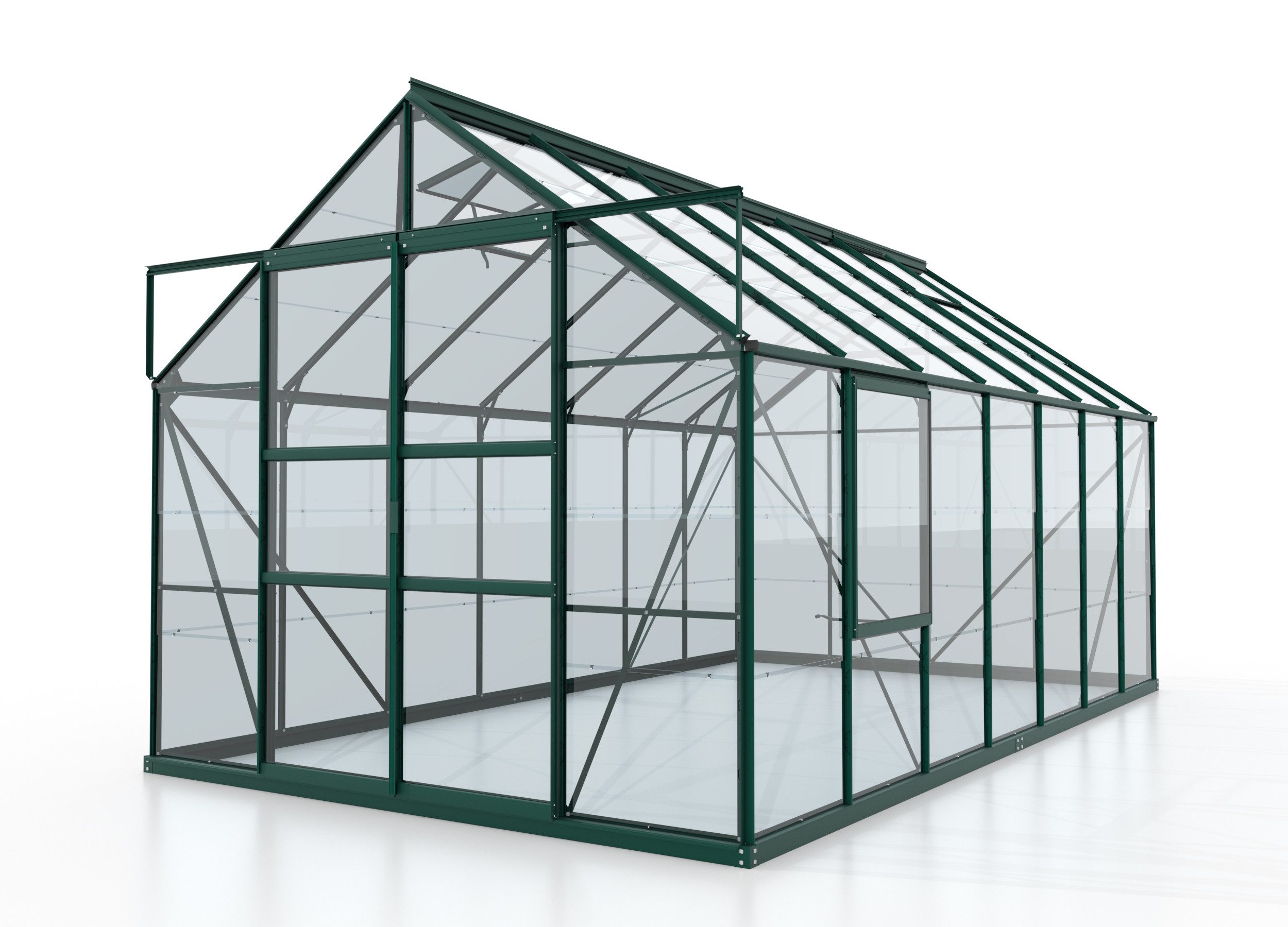 Thumbnail - Vitavia Gewächshaus Meridian 2 11500 ESG 3 mm Smaragd 2 Dachfenster 1 Seitenfenster