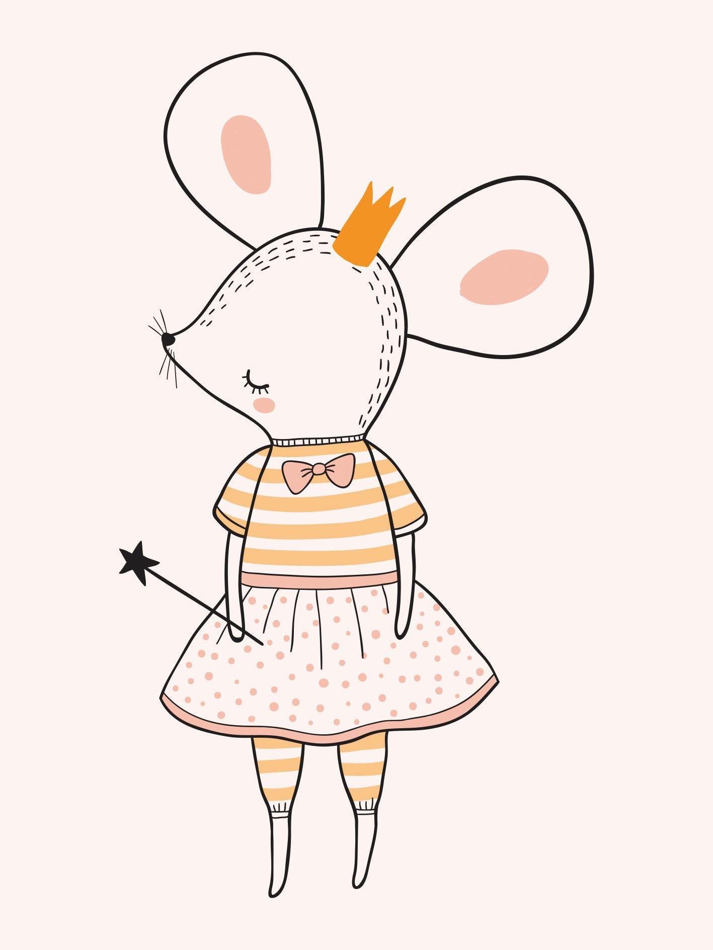 Lüttenhütt Leinwandbild Mäusefee Maus, Fashion, Feen, Figuren, Kind, Kinder, Königinnen, Tiere, Premium-Leinwandstoff, Handarbeit aus Deutschland, Kindermotiv