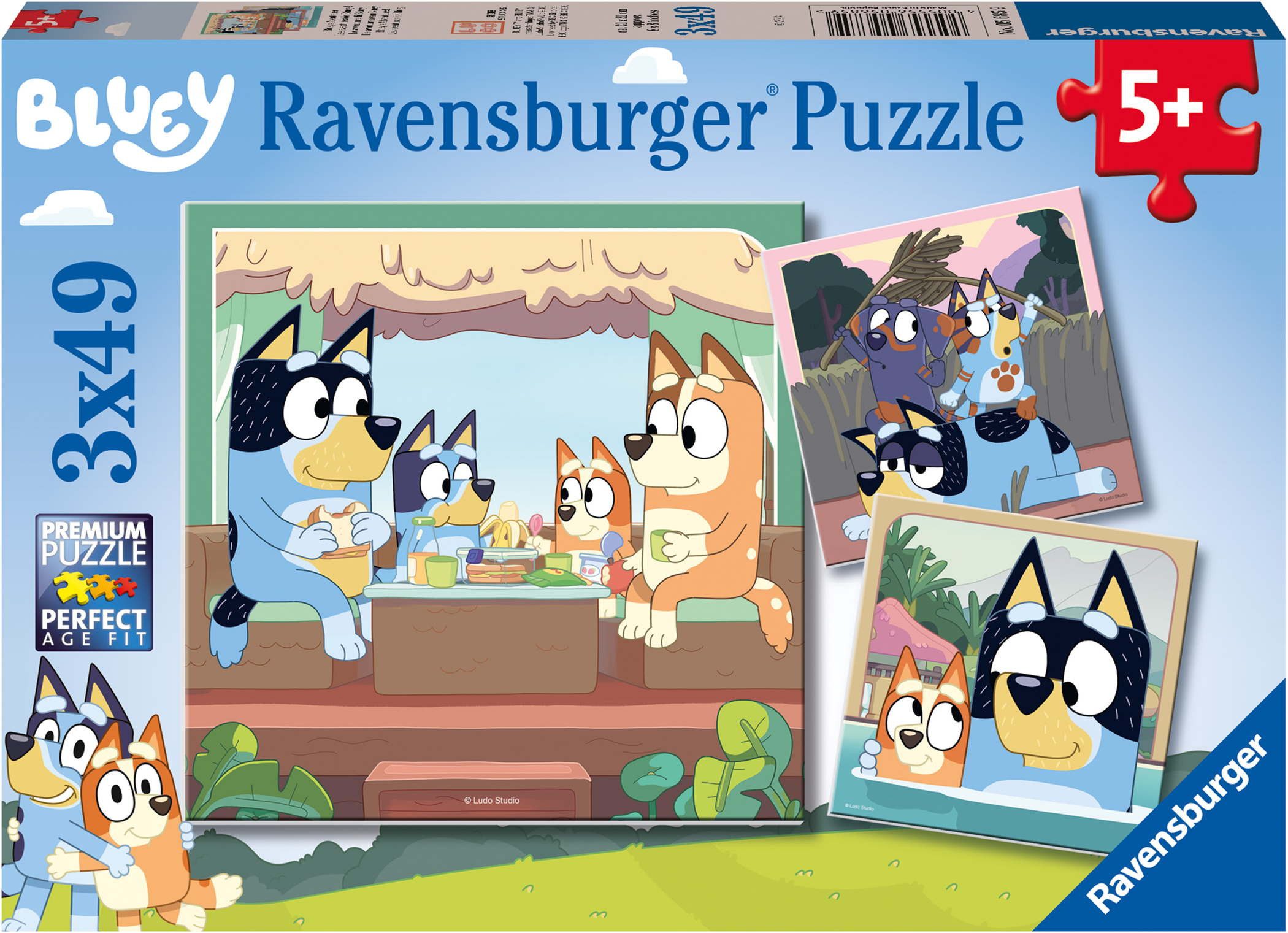 Ravensburger Puzzle 3 x 49 Teile Kinder Puzzle Bluey Blueys Abenteuer 05685 günstig online kaufen