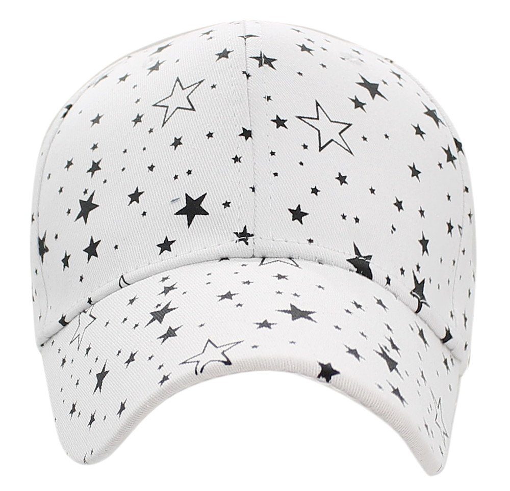 Sterne Damen Size Baseball One Muster Schirmmütze dy_mode Cap K224-Weiß mit Kappe Frauen Baseballkappe