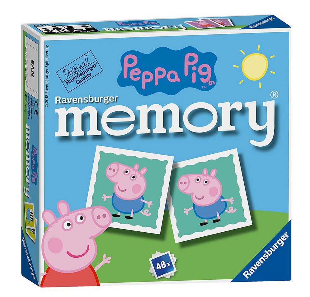 Peppa Pig Spiel Mini Memory® Pig 48 Bildkarten Peppa Wutz Ravensburger Spiel, Memory