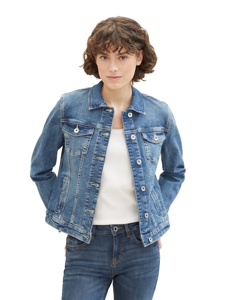 TOM TAILOR Jeansjacke Hemdjacke Langärmlig mit Kentkragen und Knopfleiste günstig online kaufen