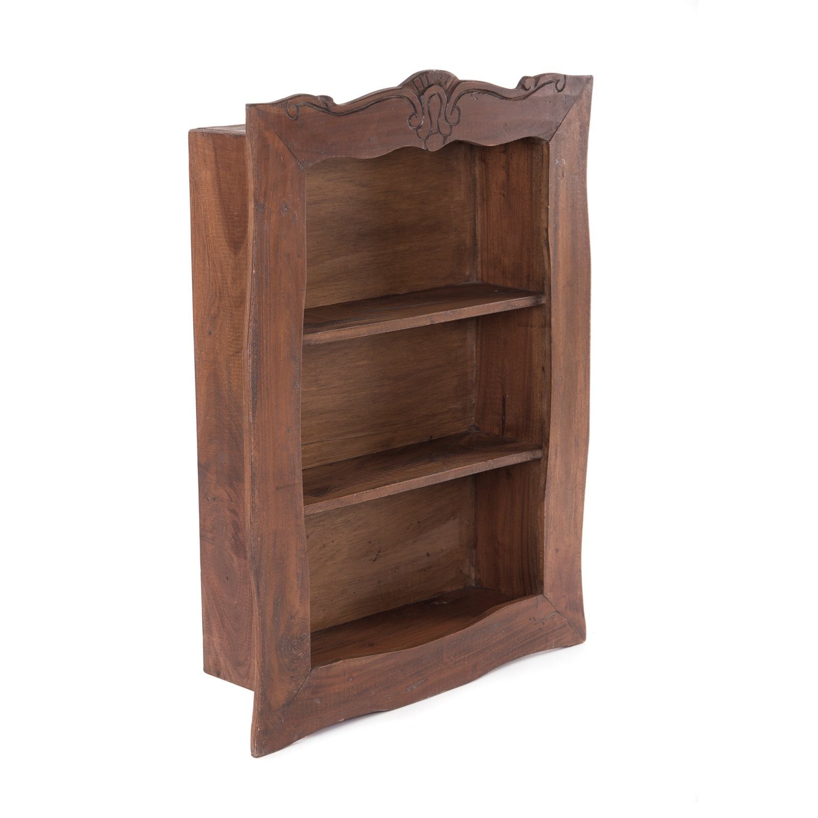 DESIGN DELIGHTS Wandregal WANDREGAL "CLEA", Altholz massiv, 80 cm, Hängeregal mit Schnitzerei