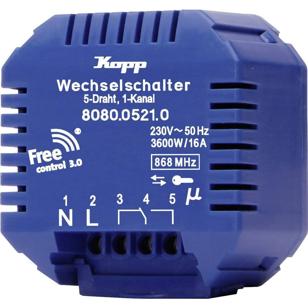 Kopp Free-control 3 Funk-Empfänger, 1 Kanal, 5-Draht Smart-Home-Steuerelement