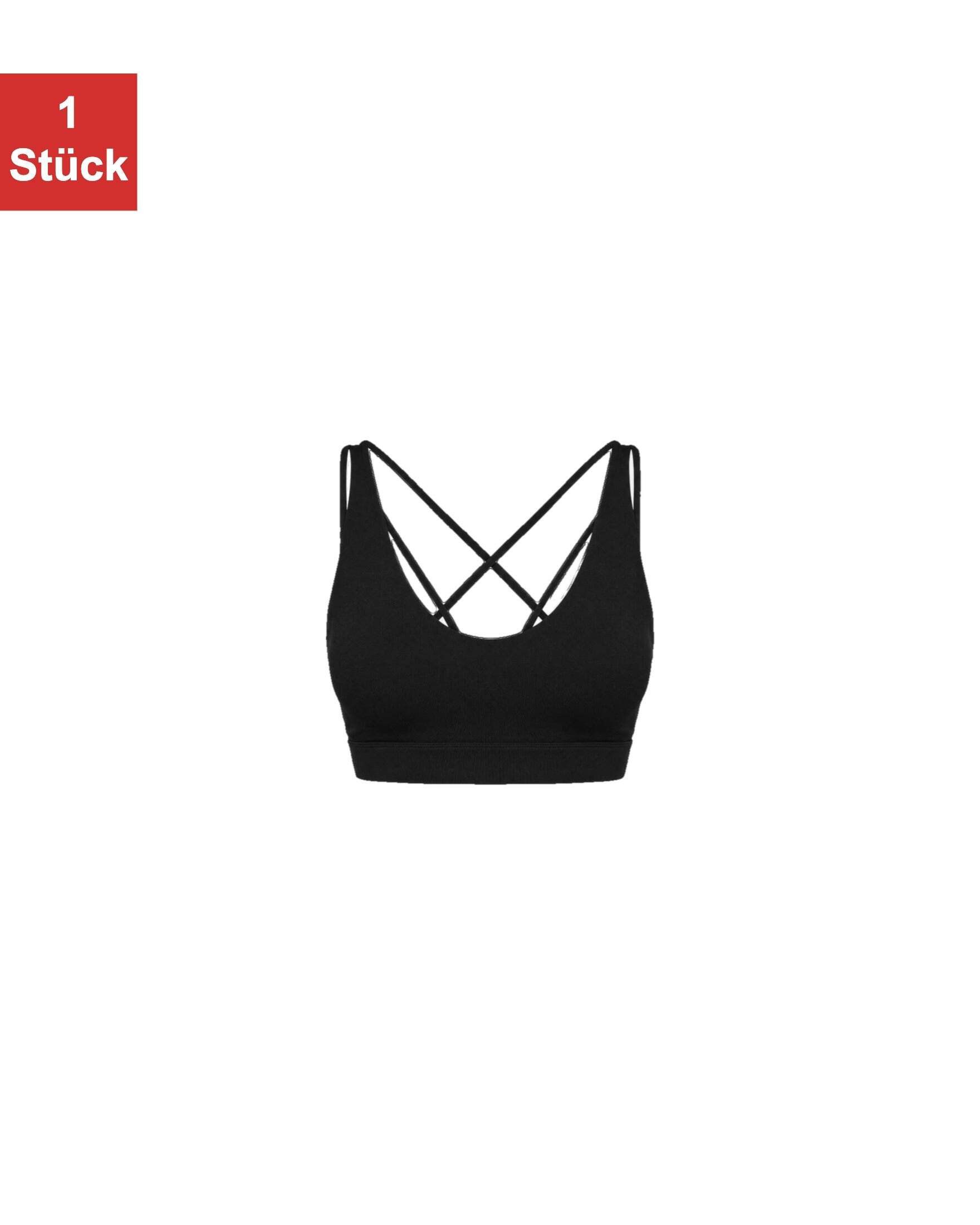SNOCKS Bustier Damen Sport-BH Premium (1-tlg) Multistrap mit herausnehmbaren Cups