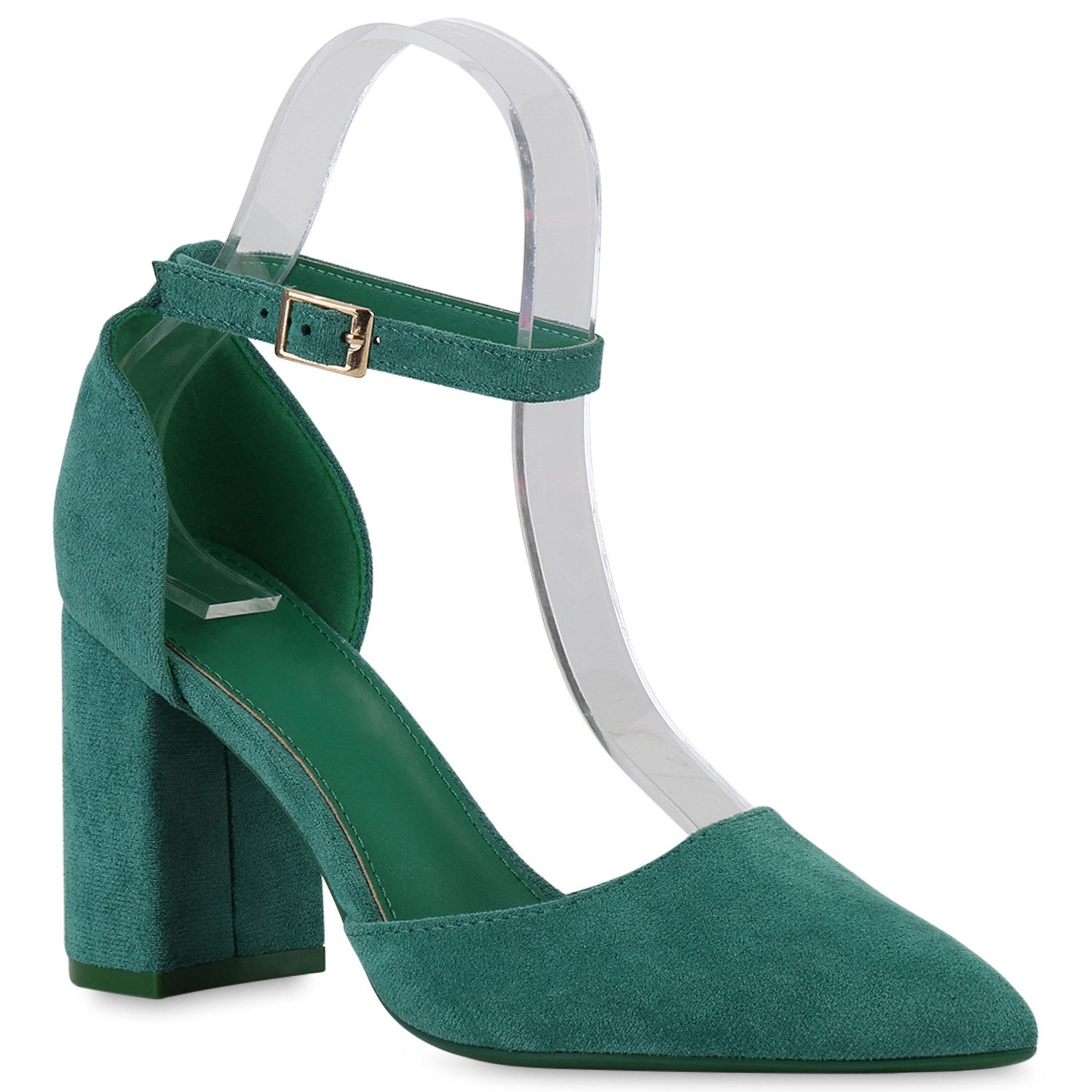 VAN HILL 839878 Pumps Damen Spitze Pumps Blockabsatz Klassische Basic Absatz-