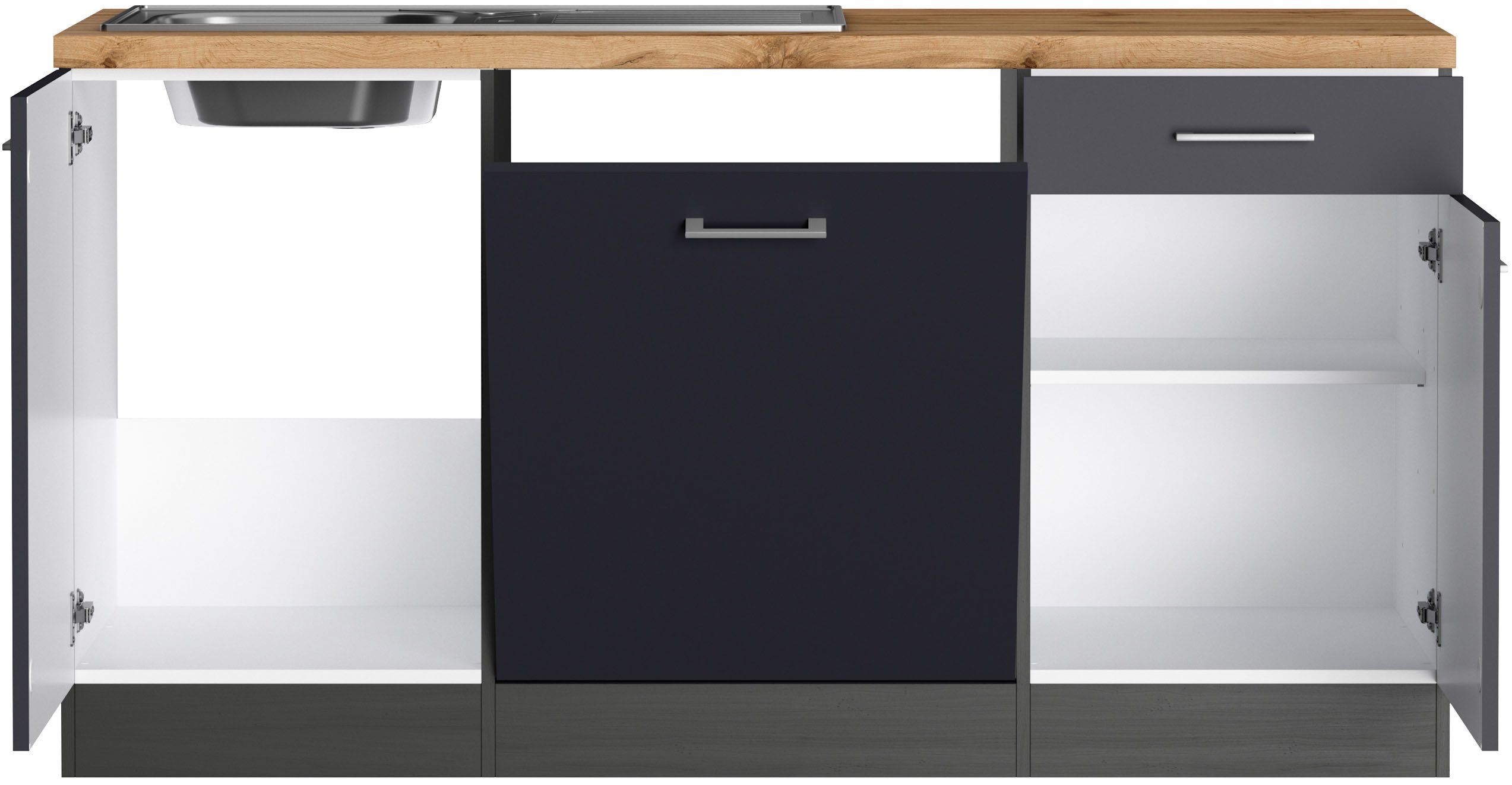KOCHSTATION Winkelküche KS-Milan, Stellbreite 220/220 cm, viel Stauraum, wahlweise mit E-Geräten – Bild 4 von 5
