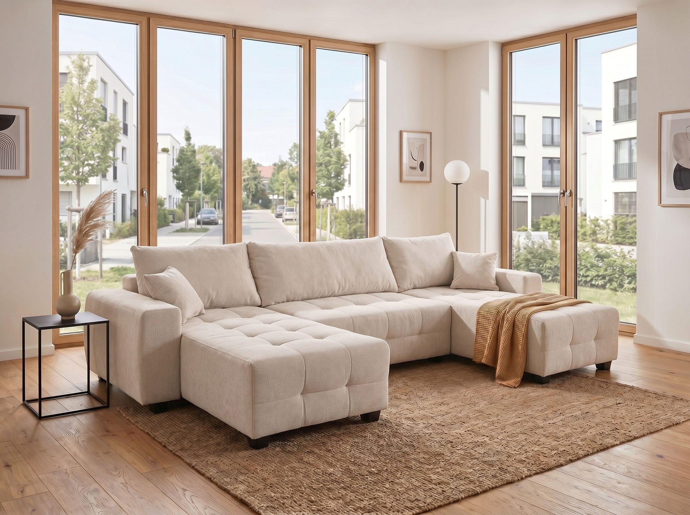 OTTO home Wohnlandschaft Bella U-Form, B: 314 cm, inkl. Schlaffunktion, auch in Cord, inkl. Bettkasten, Bonellfederkern, extra große Liegefläche: 269x135cm