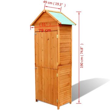 furnicato Gartenbox Gartenschrank Braun 79x49x190 cm