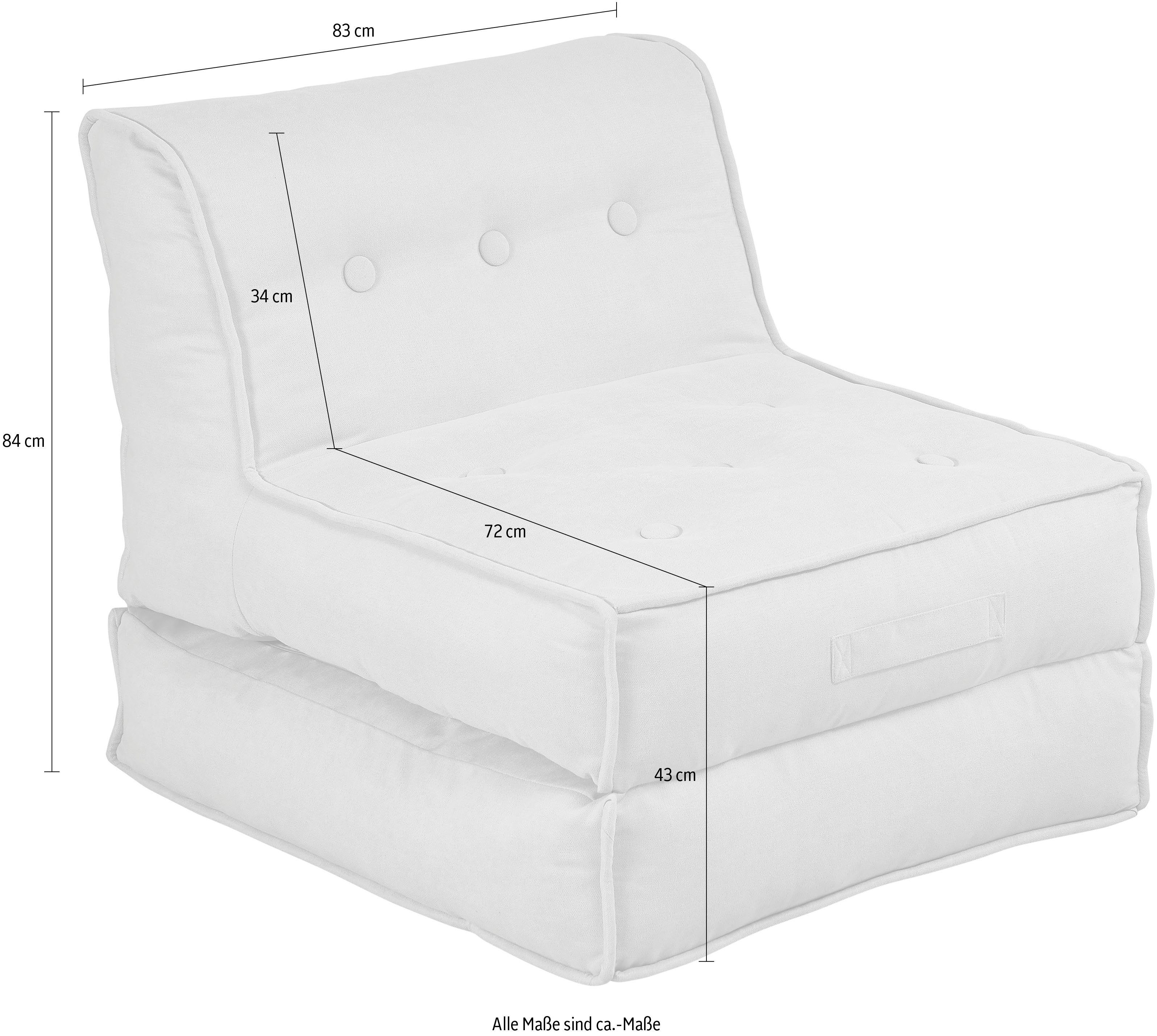 INOSIGN Pouf-Funktion. Sessel 2 in anthrazit Pia, anthrazit und Schlaffunktion Loungesessel Größen, | mit