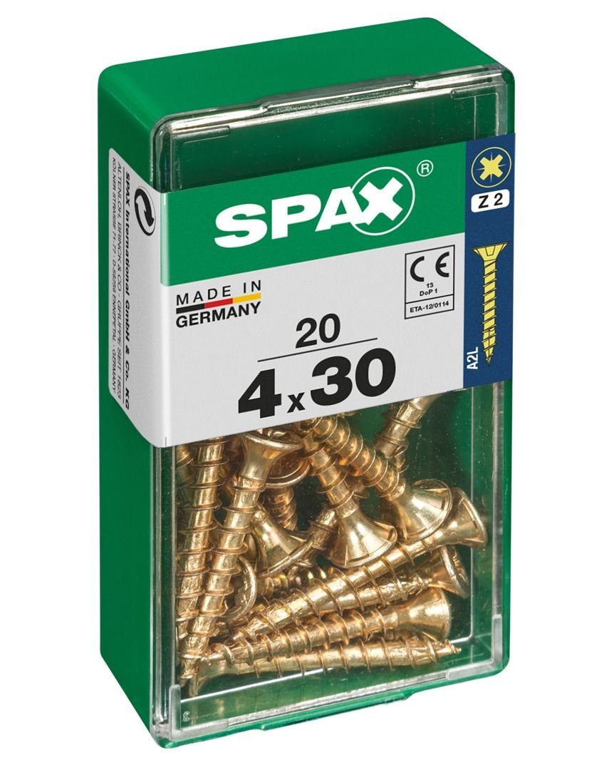 Spax 30 SPAX 20 Stk. - Universalschrauben 2 x PZ Holzbauschraube mm 4.0