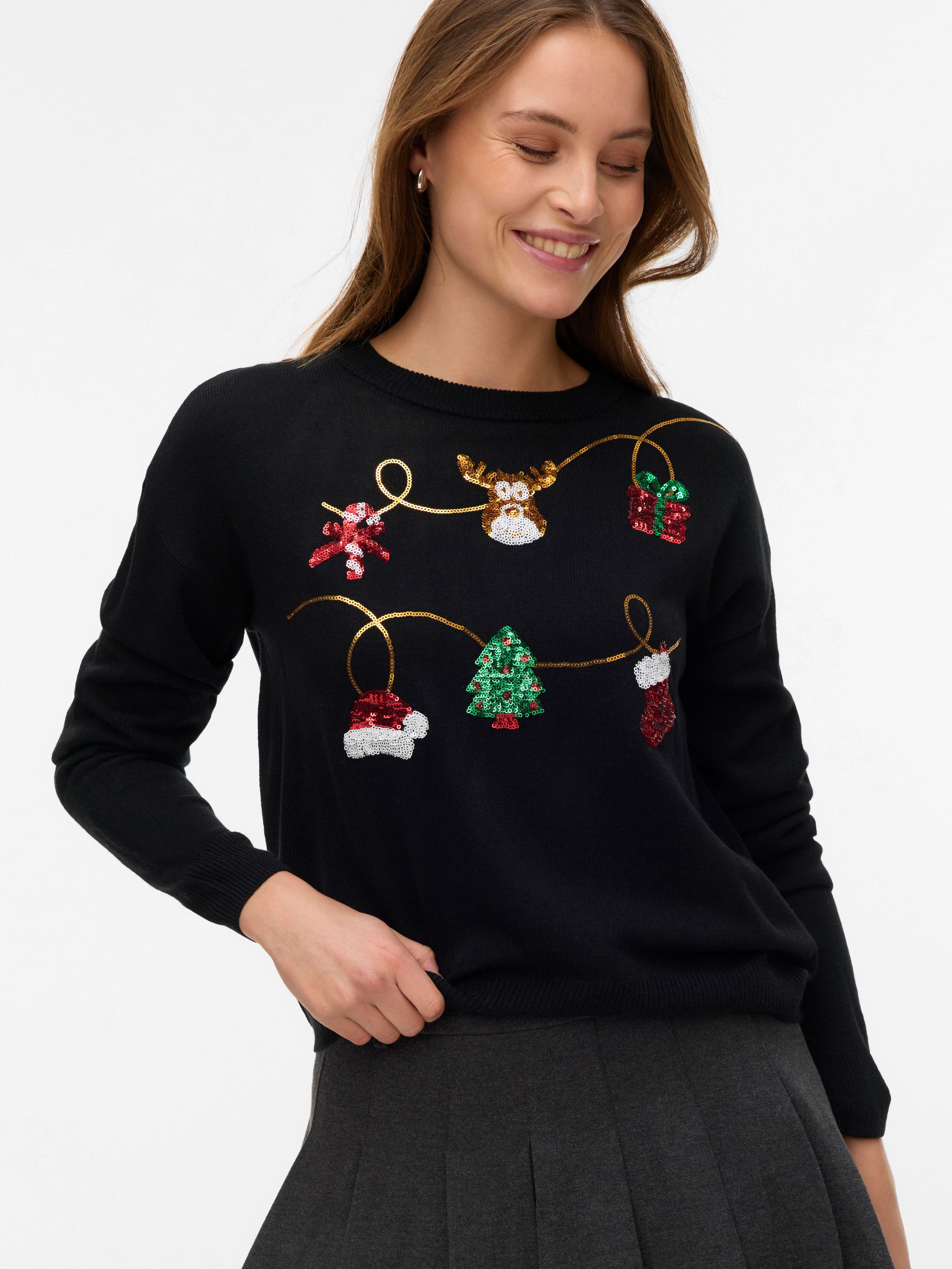 Vero Moda Weihnachtspullover VMGLITTER LS O-NECK XMAS BOX günstig online kaufen