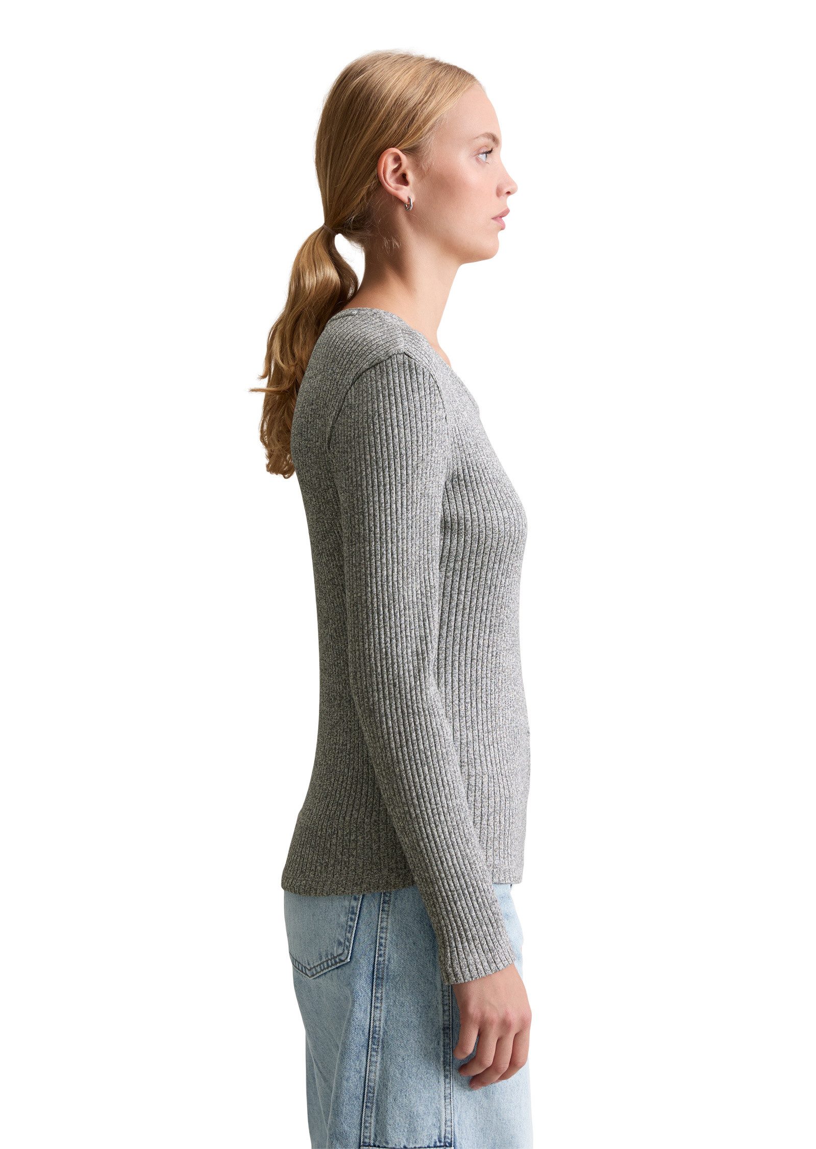 Marc O'Polo DENIM Langarmshirt aus Rippjersey günstig online kaufen