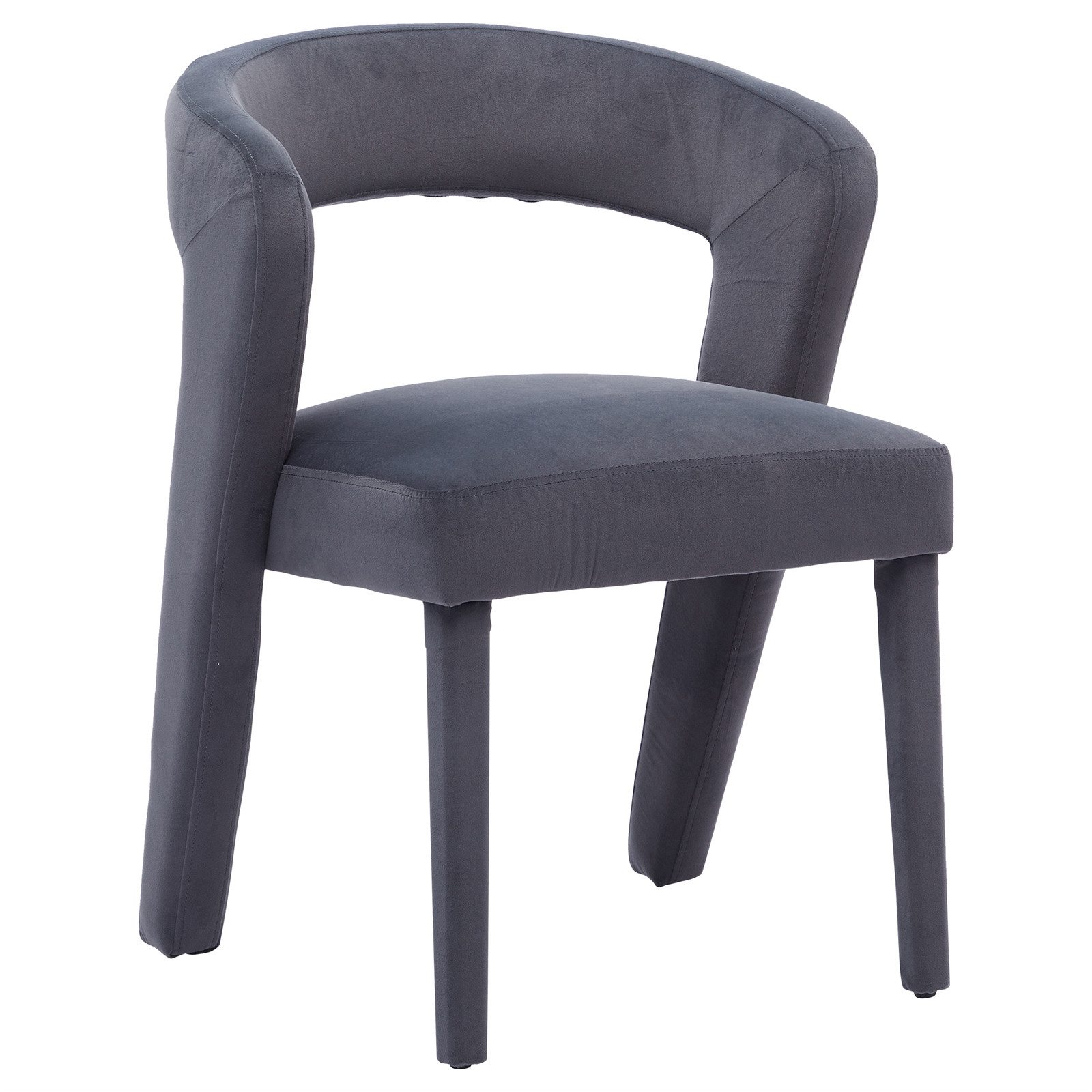 Yorbay Кресла Grauer Polsterstuhl gepolsterter Loungesessel aus Samt, 59x60x79cm, Sofassessel, Einzelsitz, für Wohnzimmer, Esszimmer, Arbeitszimmer