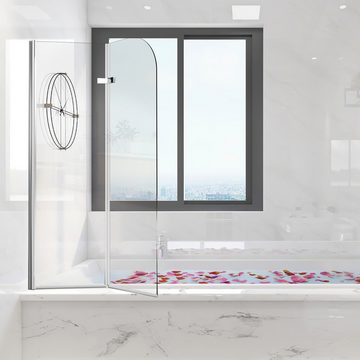 Bettizia Badewannenaufsatz Badewannenaufsatz ESG glas Faltbar Alu Nano Duschwand Breite 100-120cm